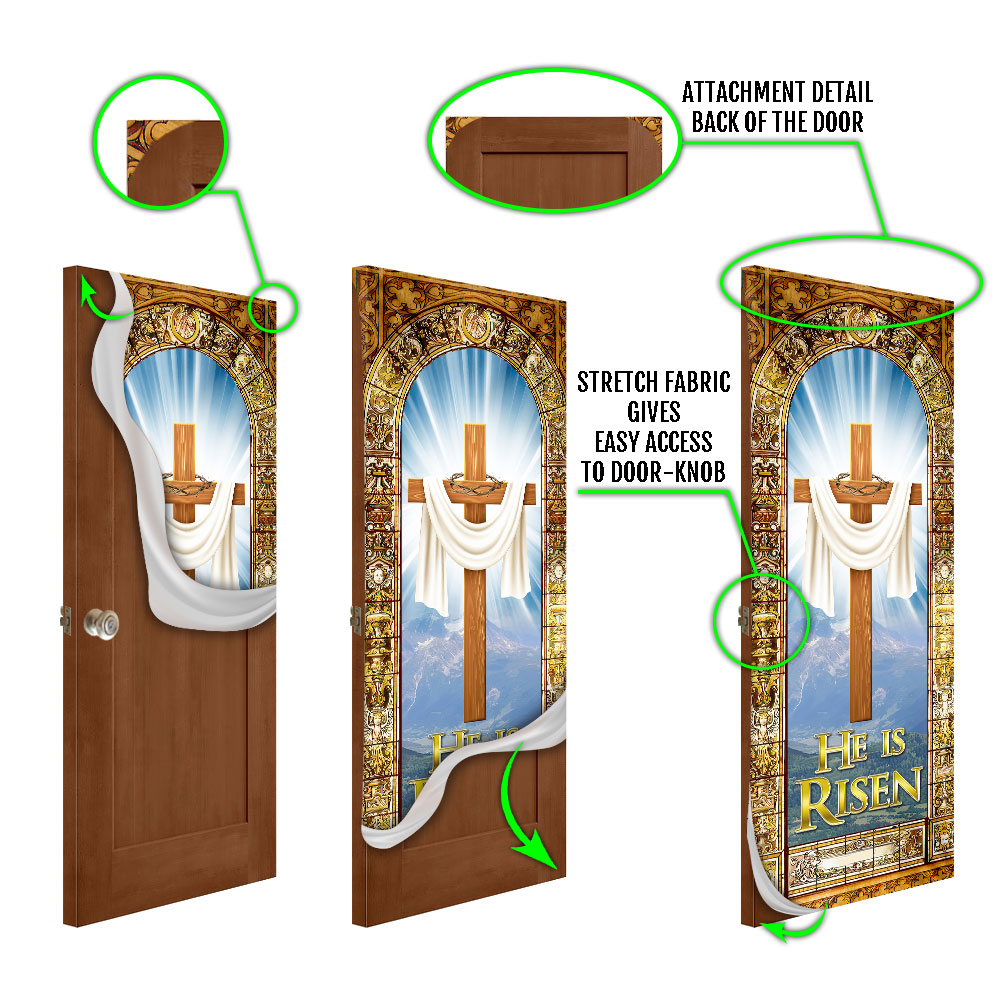 He Is Risen Easter Jesus Christ Door Cover