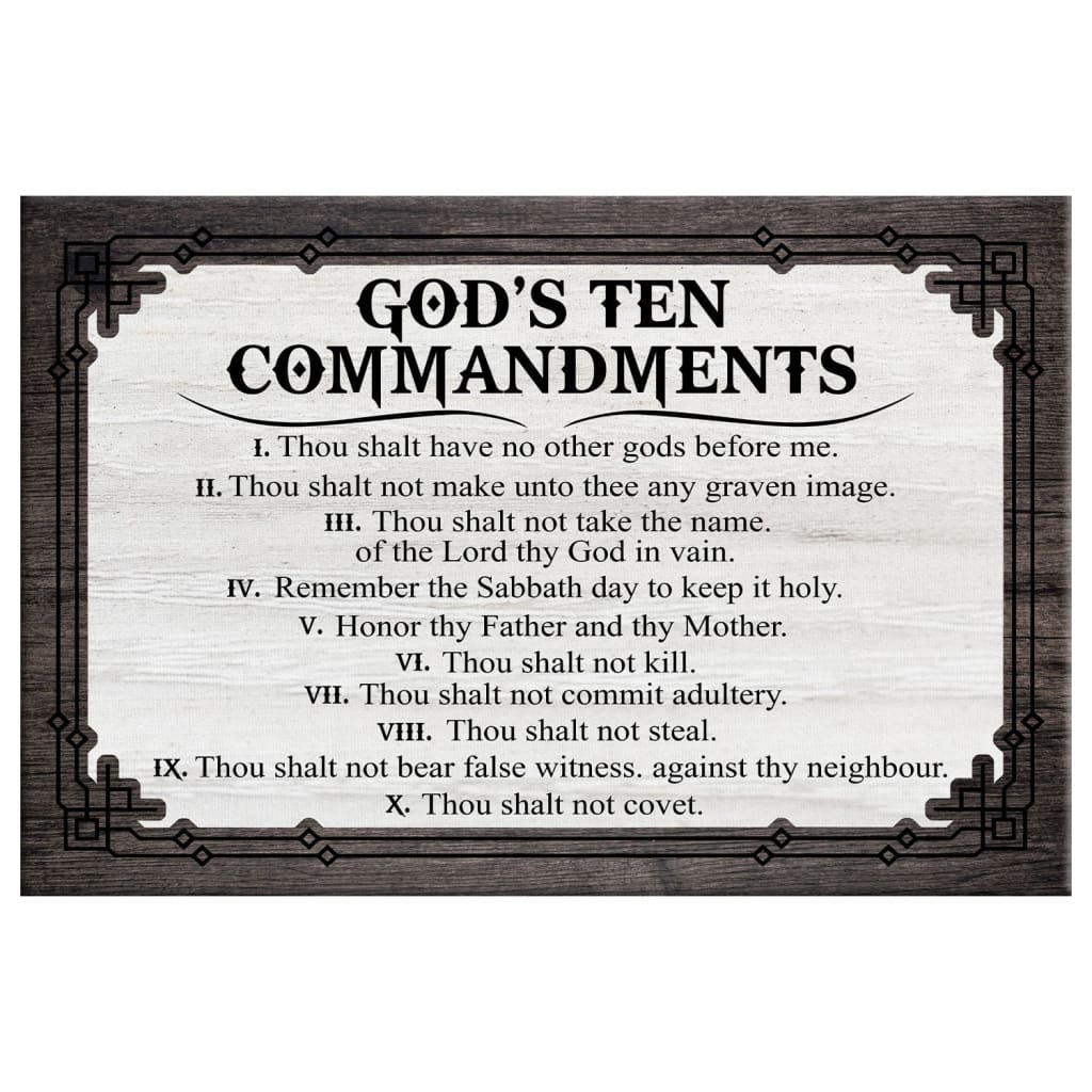 God's Ten Commandments Wall Art Canvas
