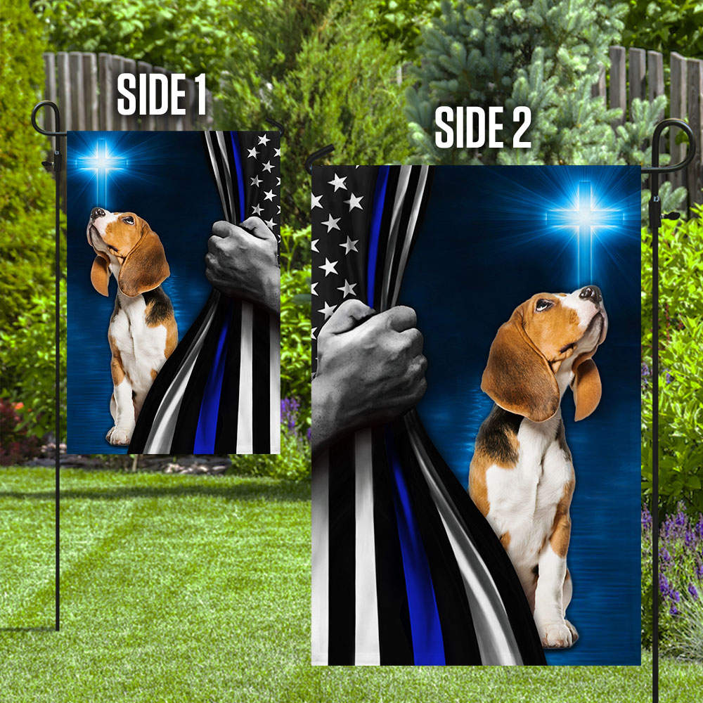 Police Flag Christian Cross Beagle Thin Blue Line Police FlagTRL288Fv7
