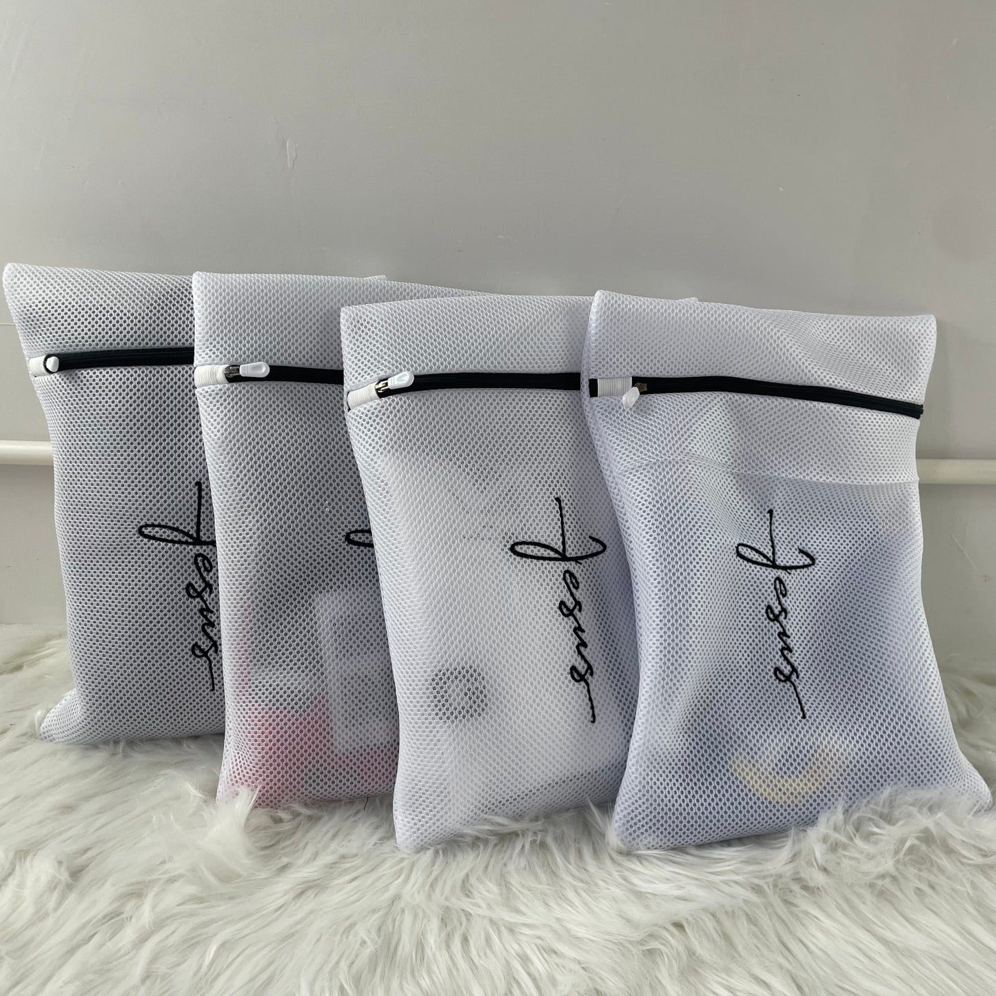 3Pcs Mesh Laundry Bags for Delicates - Embroidered "Jesus" Design (12 x 16 Inches, Medium Size)