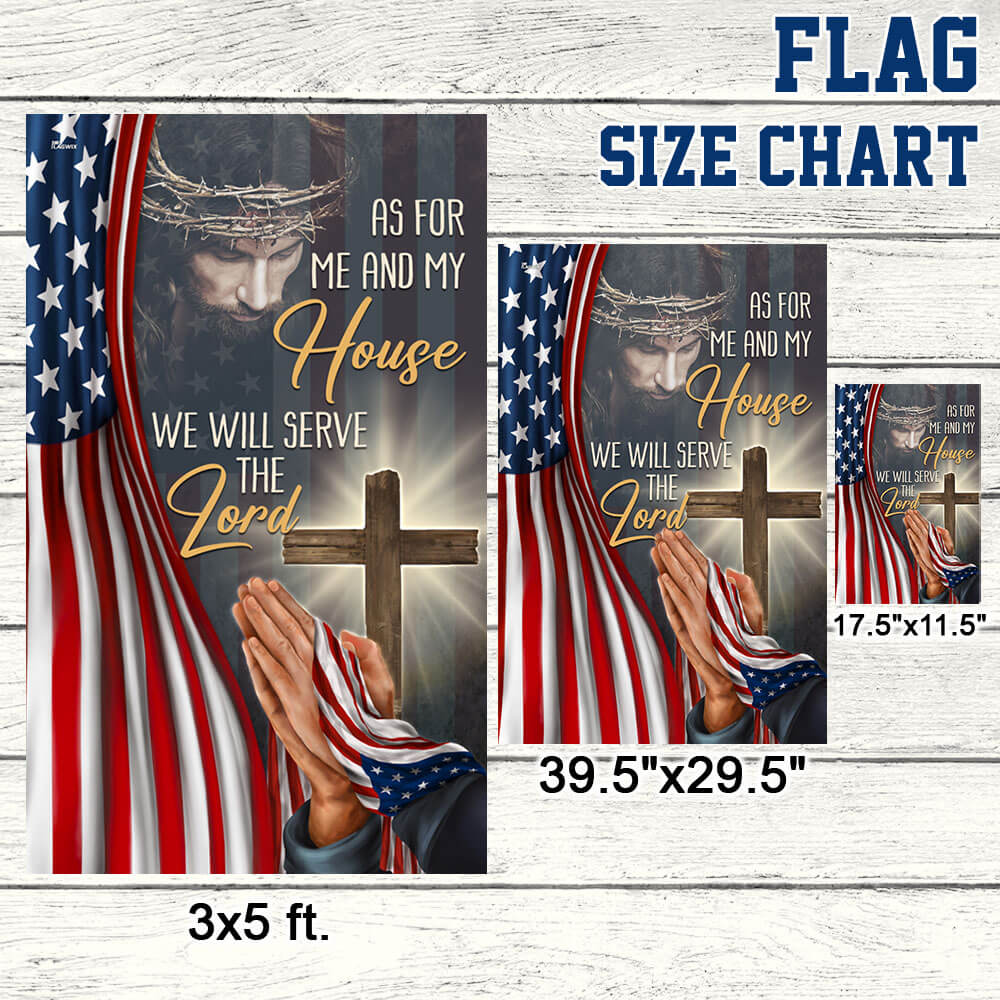 Christian Jesus We Will Serve The Lord American Flag