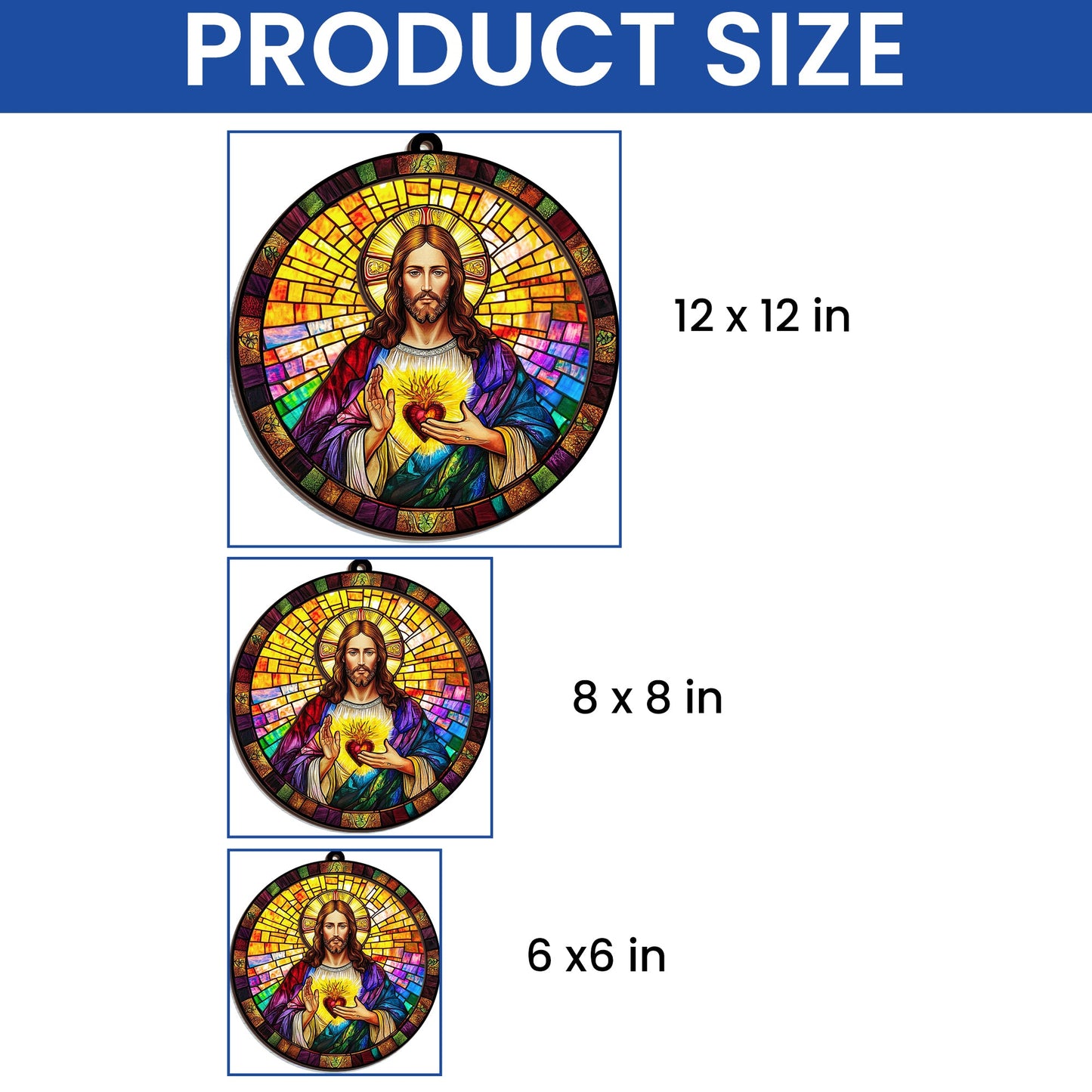 Sacred Heart of Jesus Suncatcher - 2-Layered Hanging Acrylic Ornament - Meaningful Gift for Faith & Home Decor