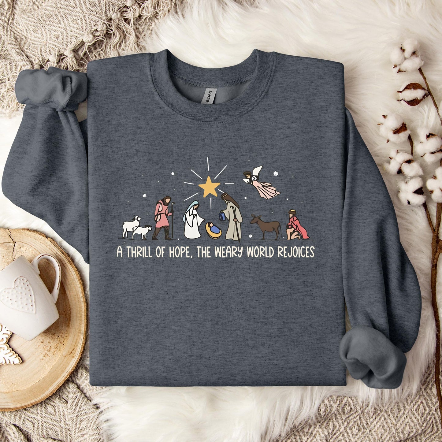 A Thrill Of Hope The Weary World Rejoices 01 Sweatshirt