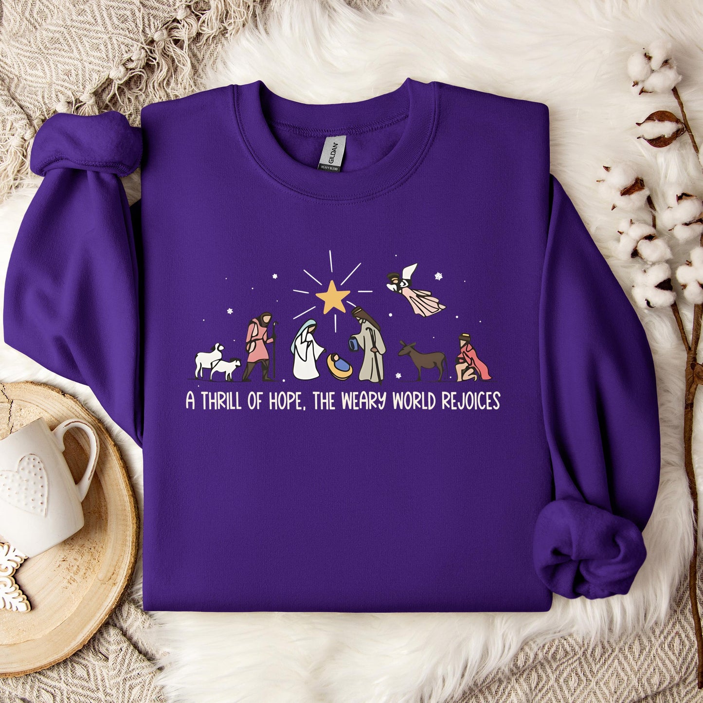 A Thrill Of Hope The Weary World Rejoices 01 Sweatshirt