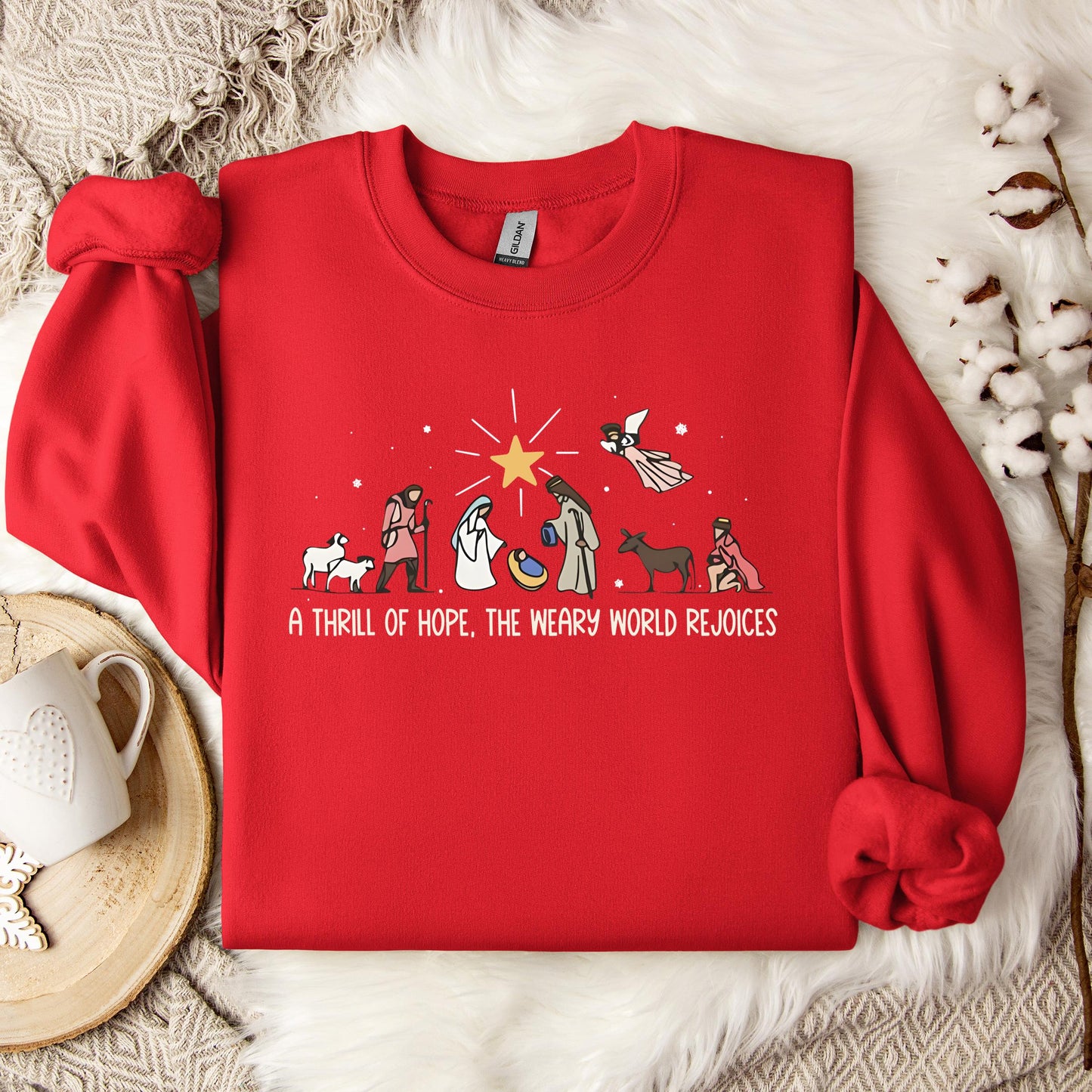 A Thrill Of Hope The Weary World Rejoices 01 Sweatshirt