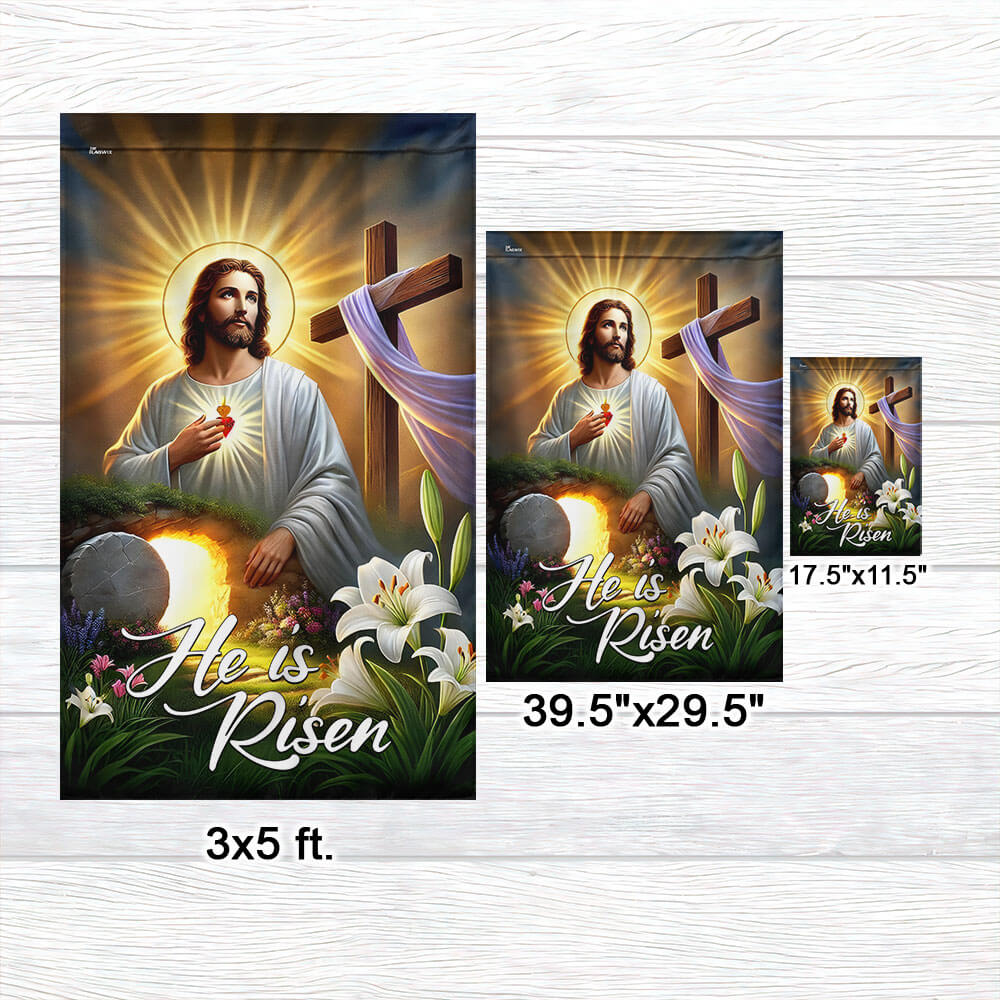 Easter Cross Resurrection He Is Risen Flag