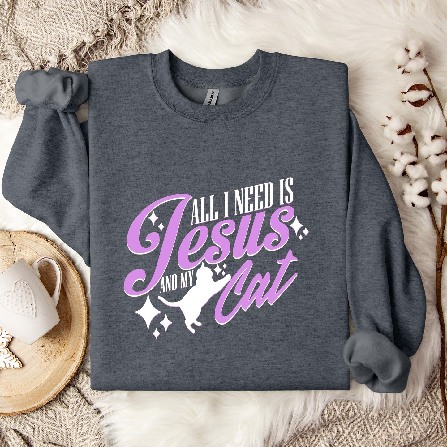 All I Need Is Jesus And My Cat Sweatshirt