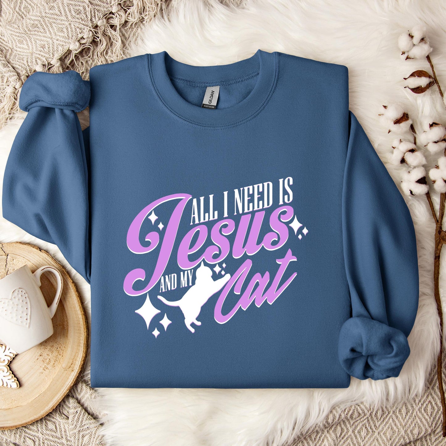 All I Need Is Jesus And My Cat Sweatshirt