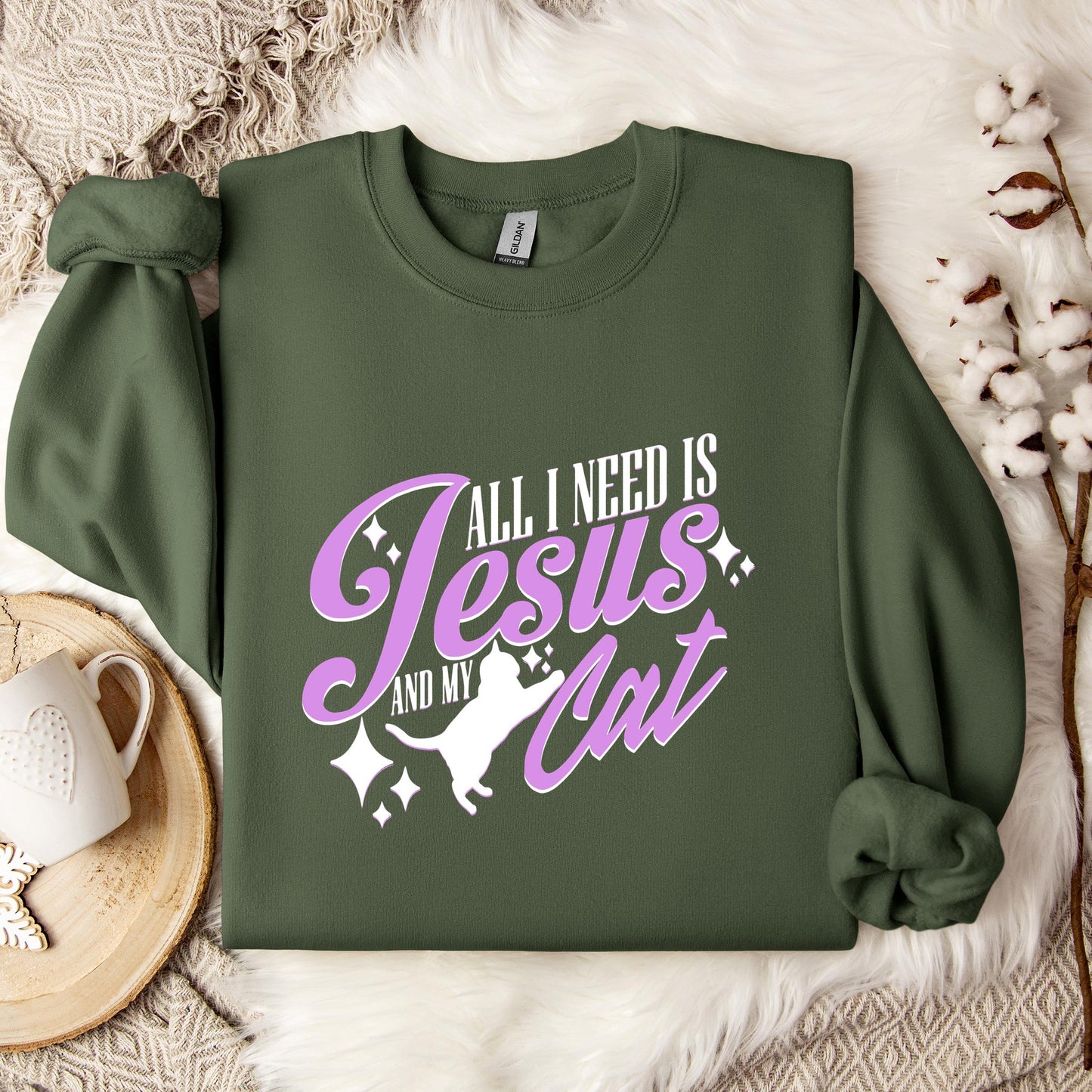 All I Need Is Jesus And My Cat Sweatshirt