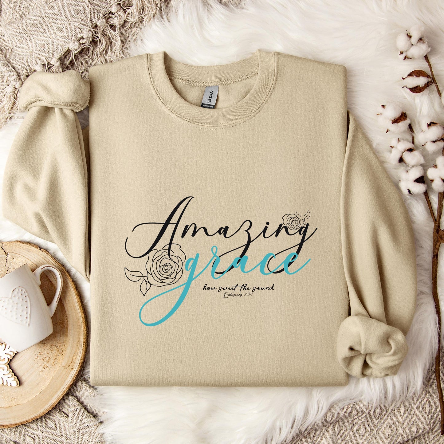 Amazing Grace How Sweet The Sound Ephesians 2.3-1 Sweatshirt