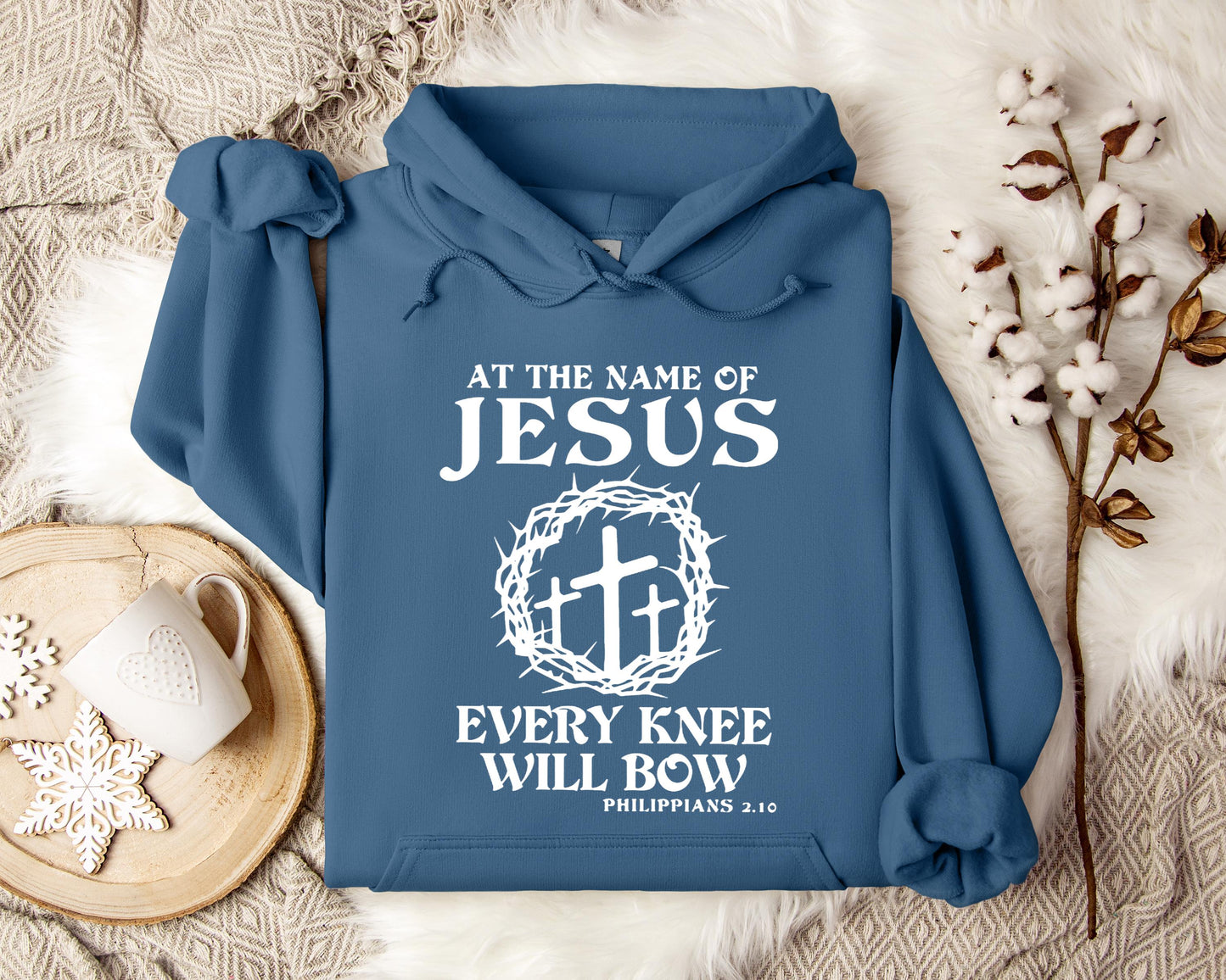 At The Name Of Jesus Every Knee Will Bow Philippians 2.10 Hoodie