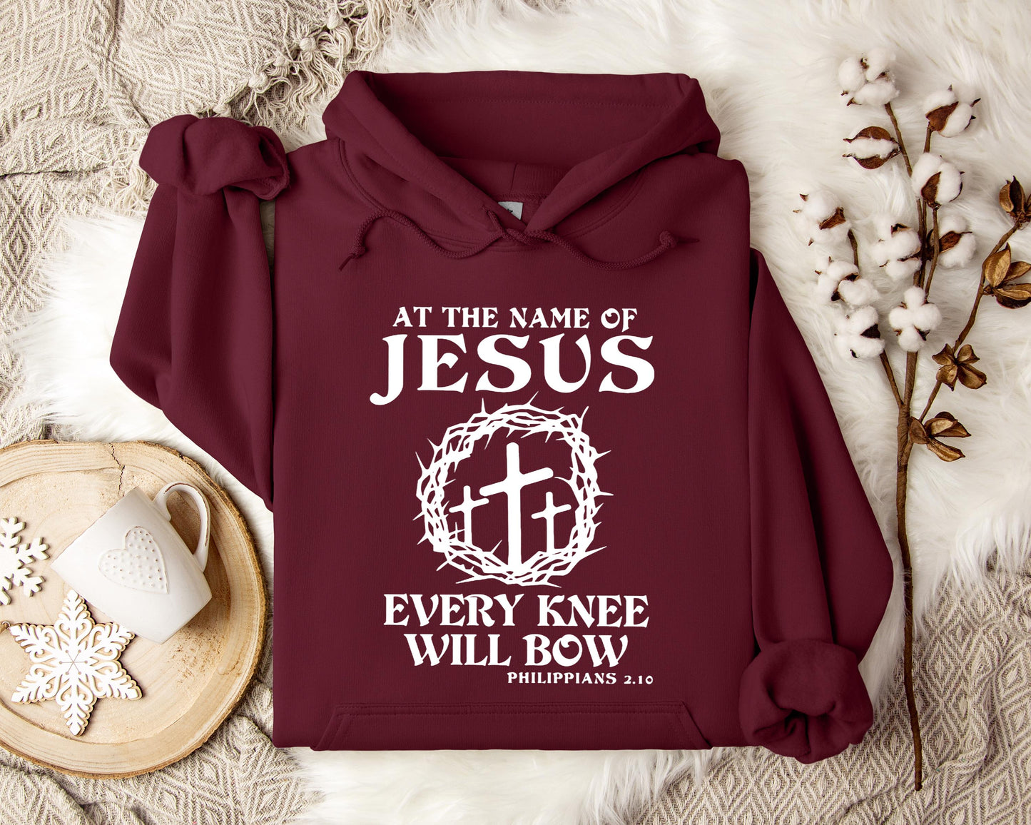 At The Name Of Jesus Every Knee Will Bow Philippians 2.10 Hoodie