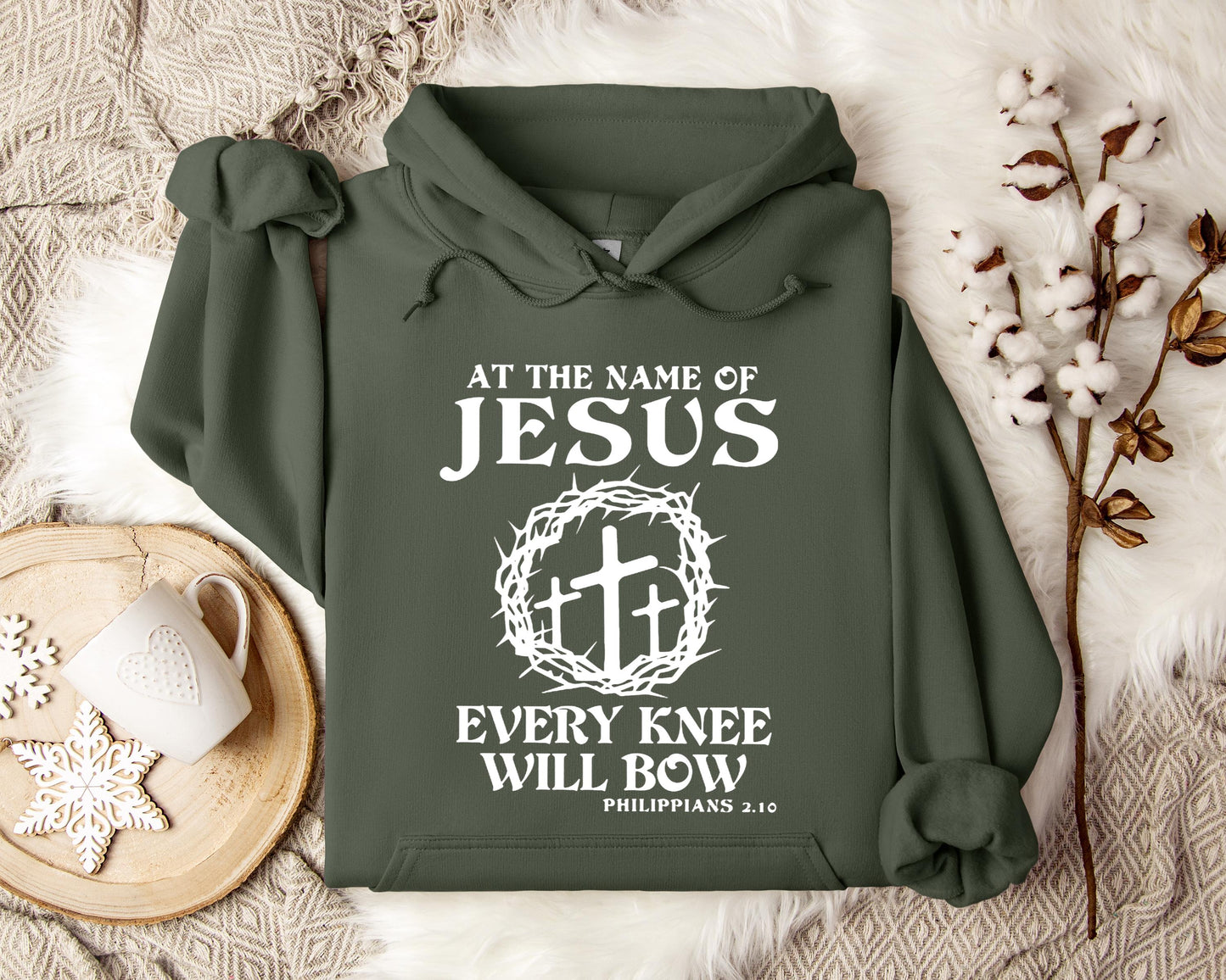 At The Name Of Jesus Every Knee Will Bow Philippians 2.10 Hoodie