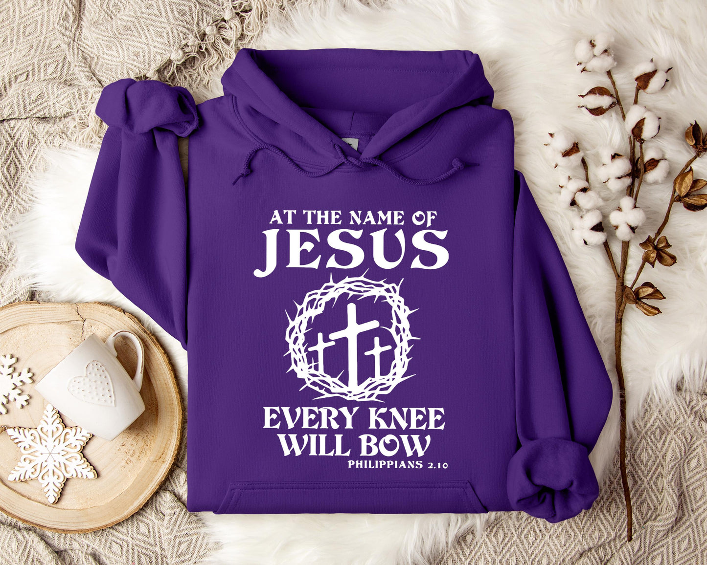 At The Name Of Jesus Every Knee Will Bow Philippians 2.10 Hoodie