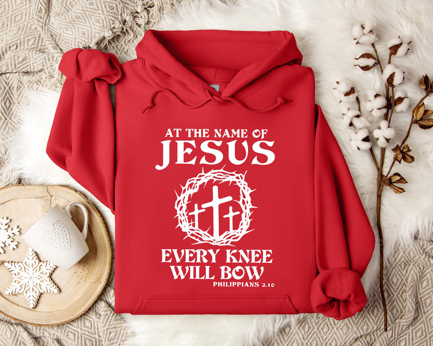 At The Name Of Jesus Every Knee Will Bow Philippians 2.10 Hoodie