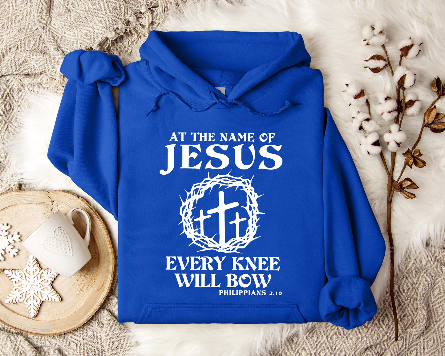 At The Name Of Jesus Every Knee Will Bow Philippians 2.10 Hoodie