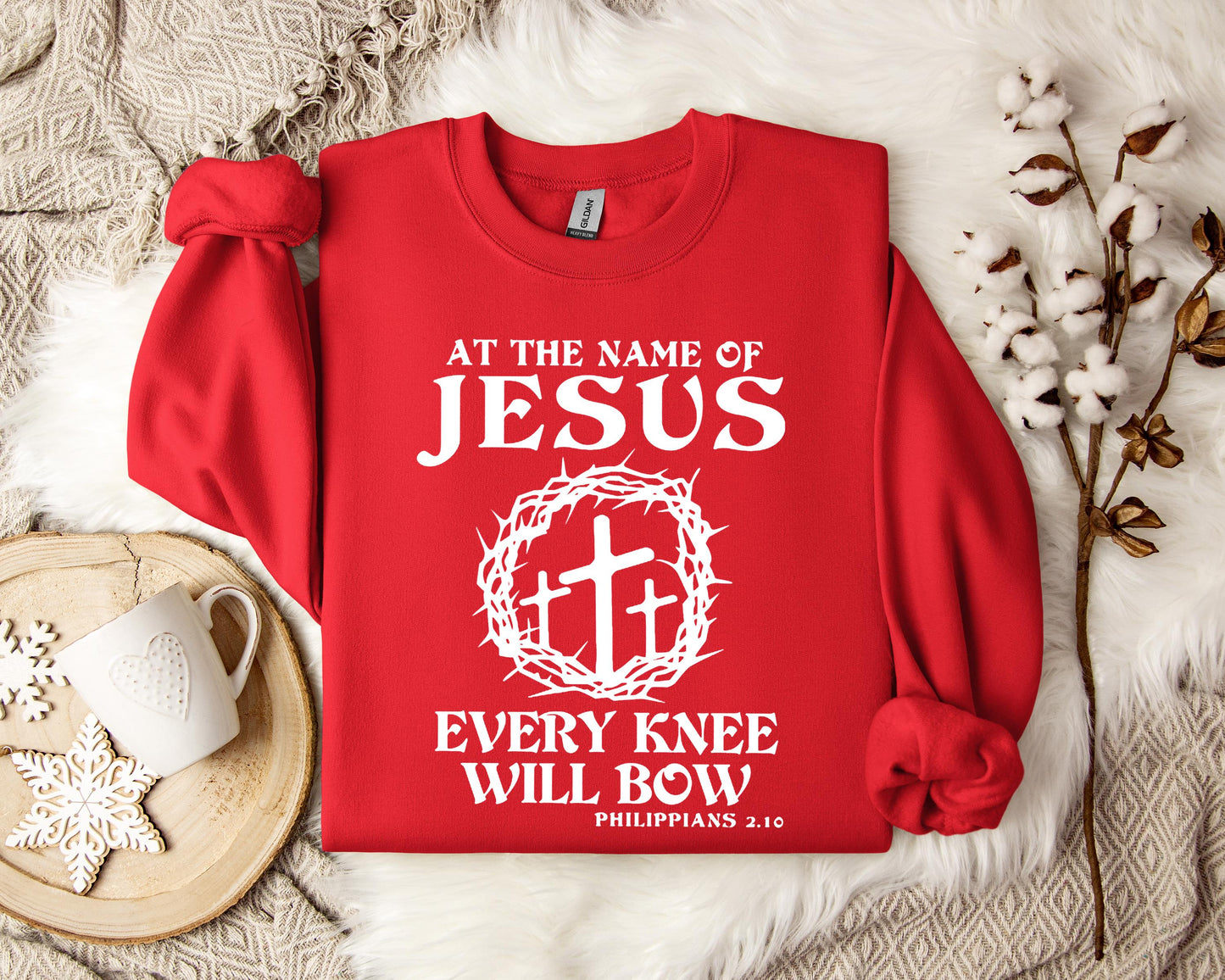 At The Name Of Jesus Every Knee Will Bow Philippians 2.10 Sweatshirt
