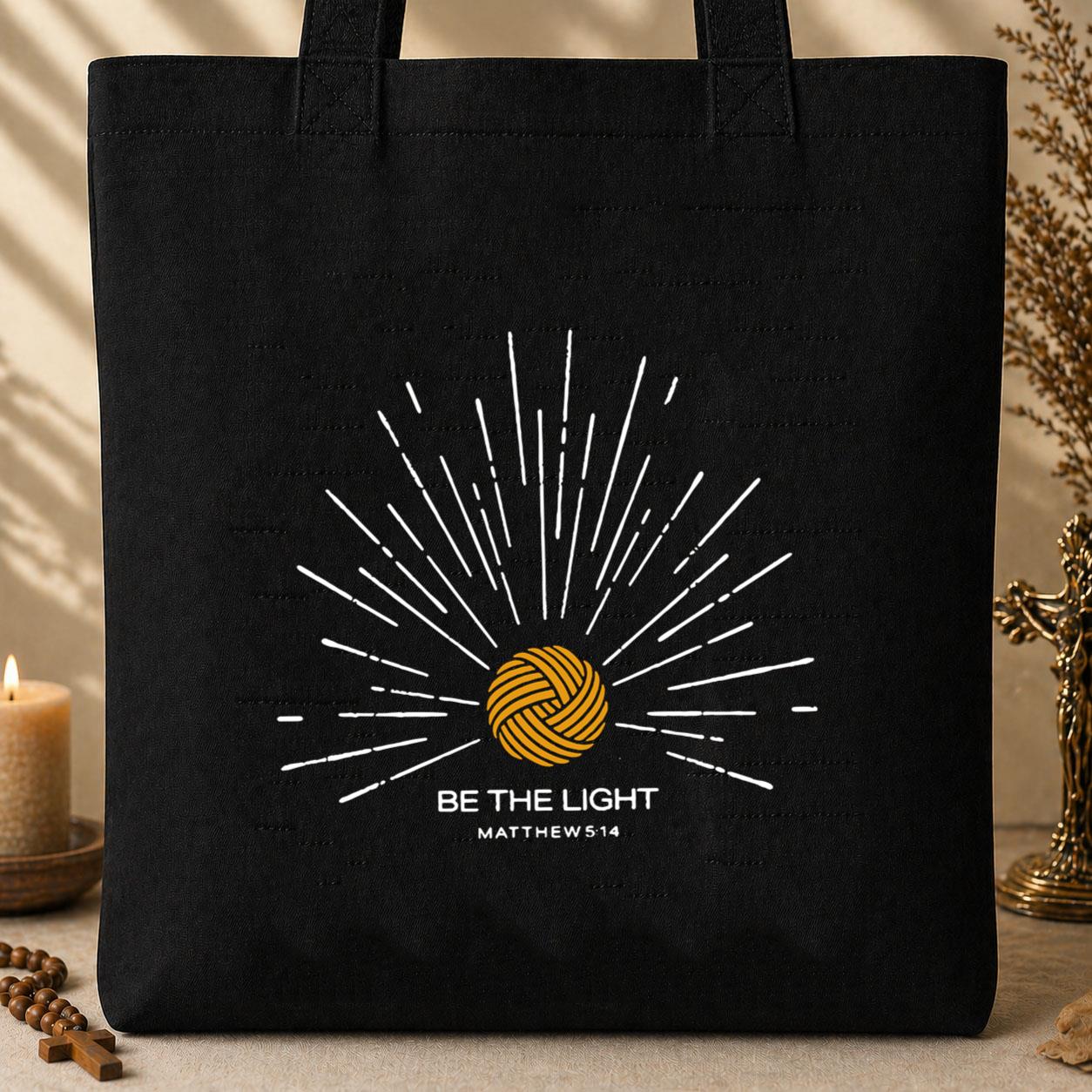 Be The Light Matthew 5.14 Yarn Tote Bag