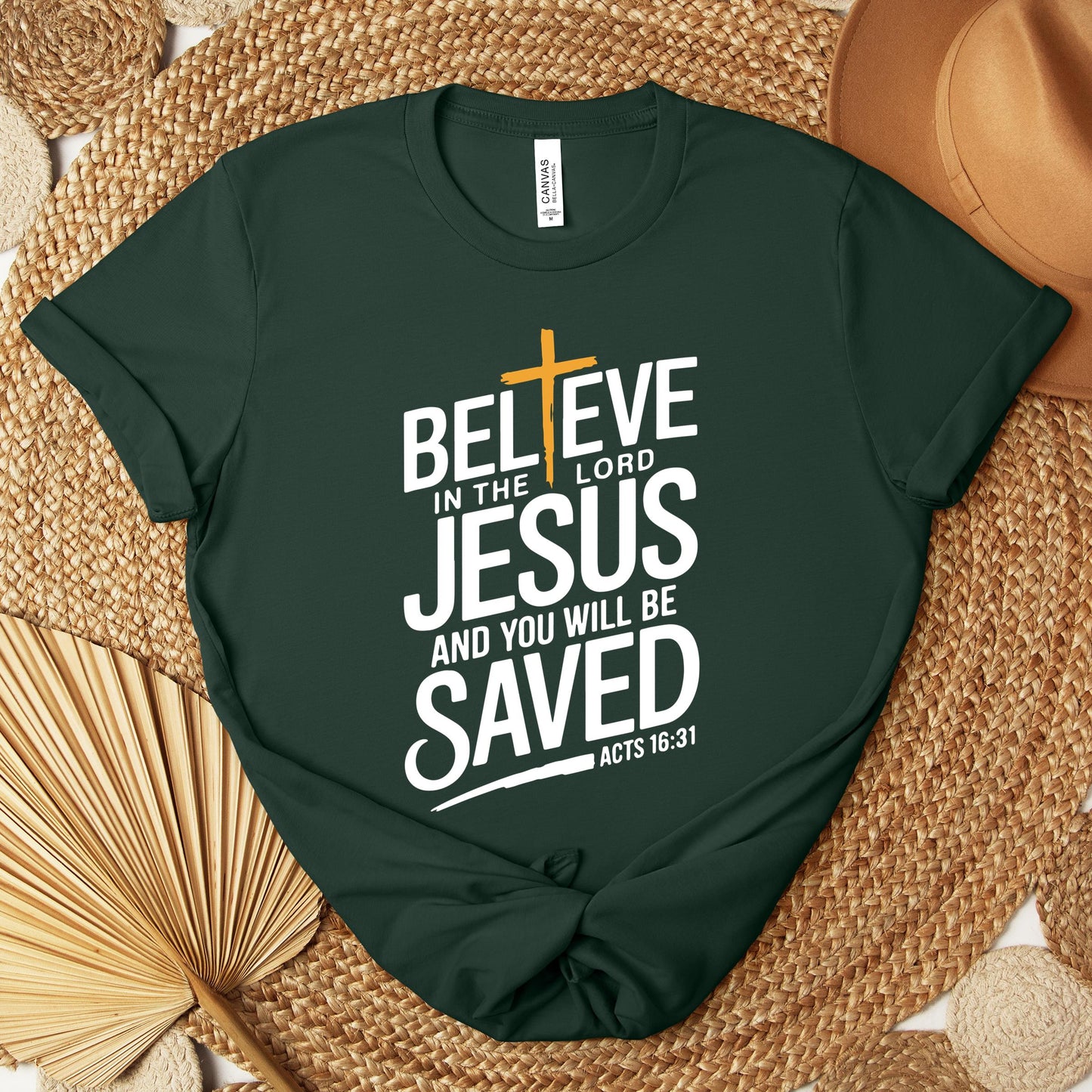 Believe In The Lord Jesus And You Will Be Saved Acts 16.31 Premium T-shirt