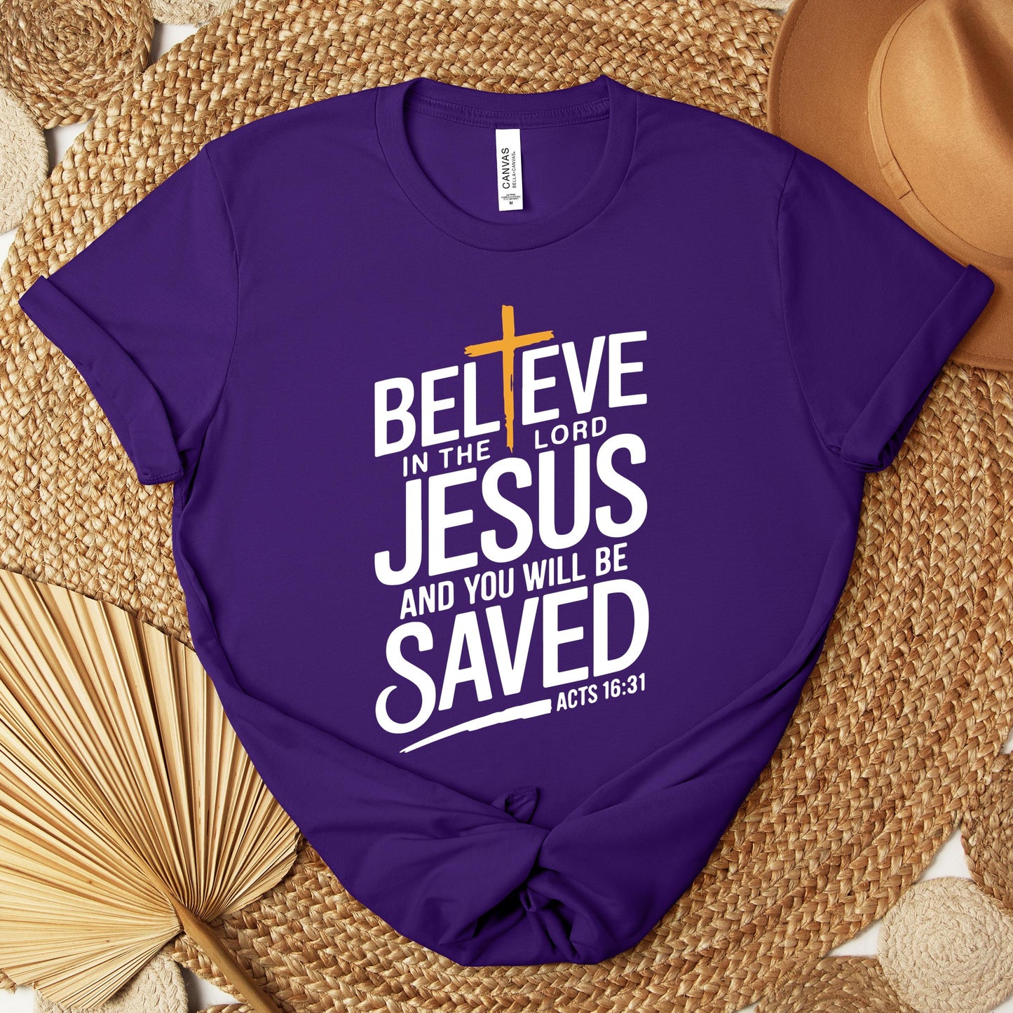 Believe In The Lord Jesus And You Will Be Saved Acts 16.31 Premium T-shirt