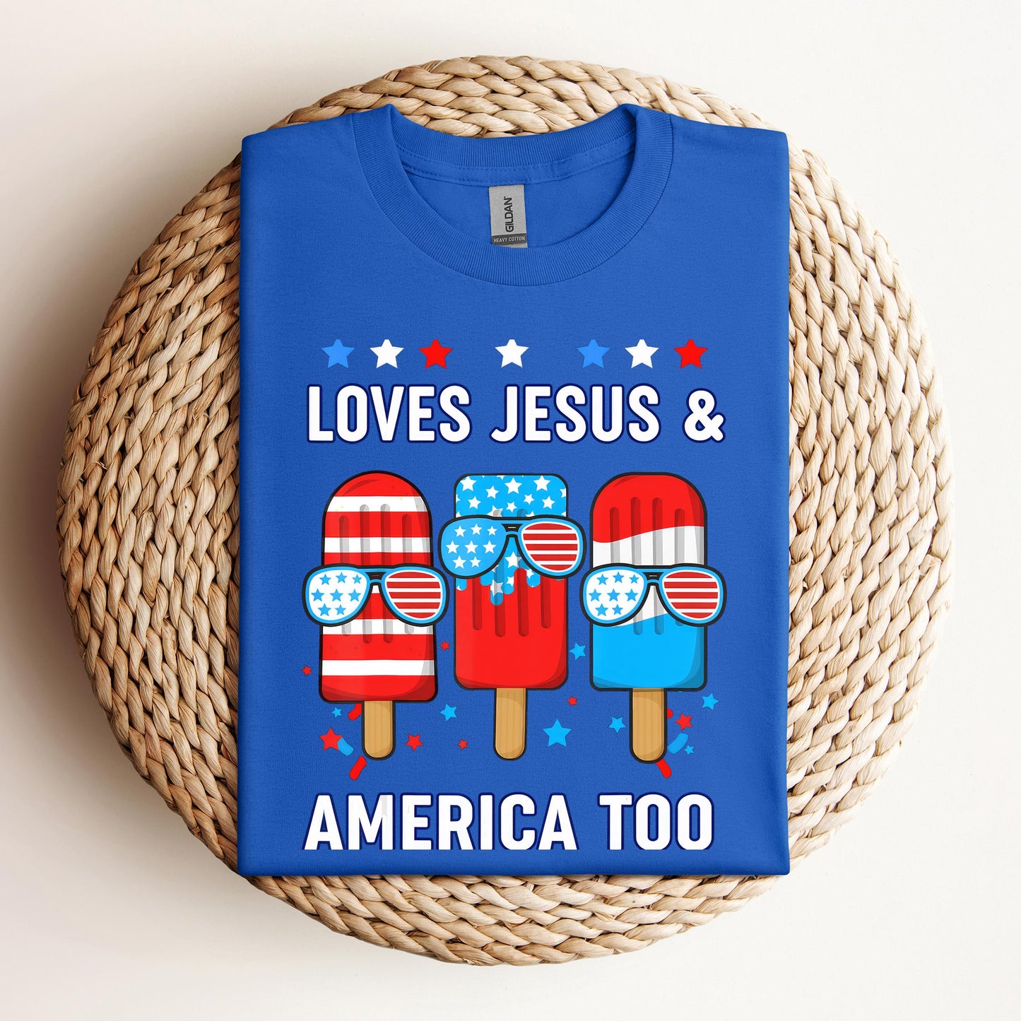 Boy Loves Jesus America Too Popsicle 4th July Christian Kids