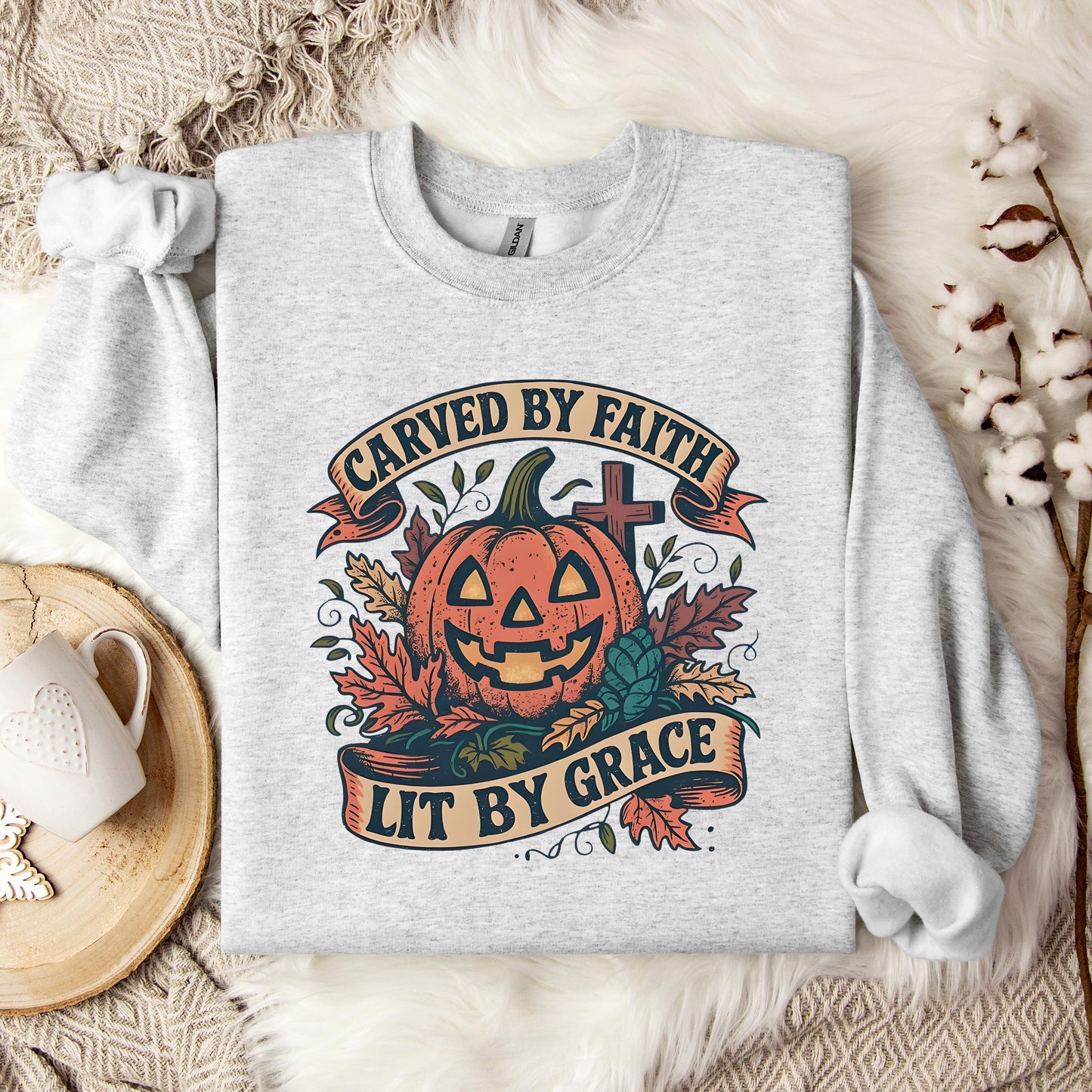 Carved By Faith Lit By Grace Sweatshirt
