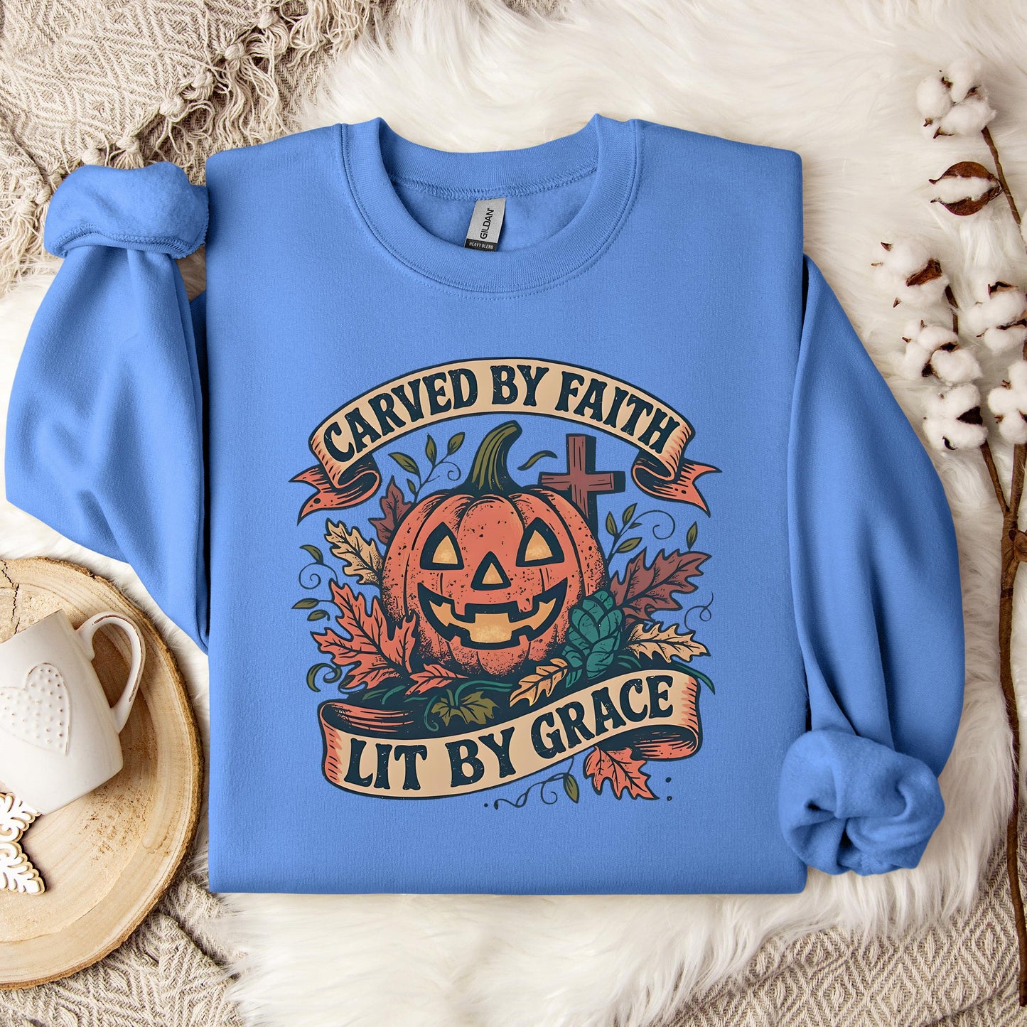 Carved By Faith Lit By Grace Sweatshirt