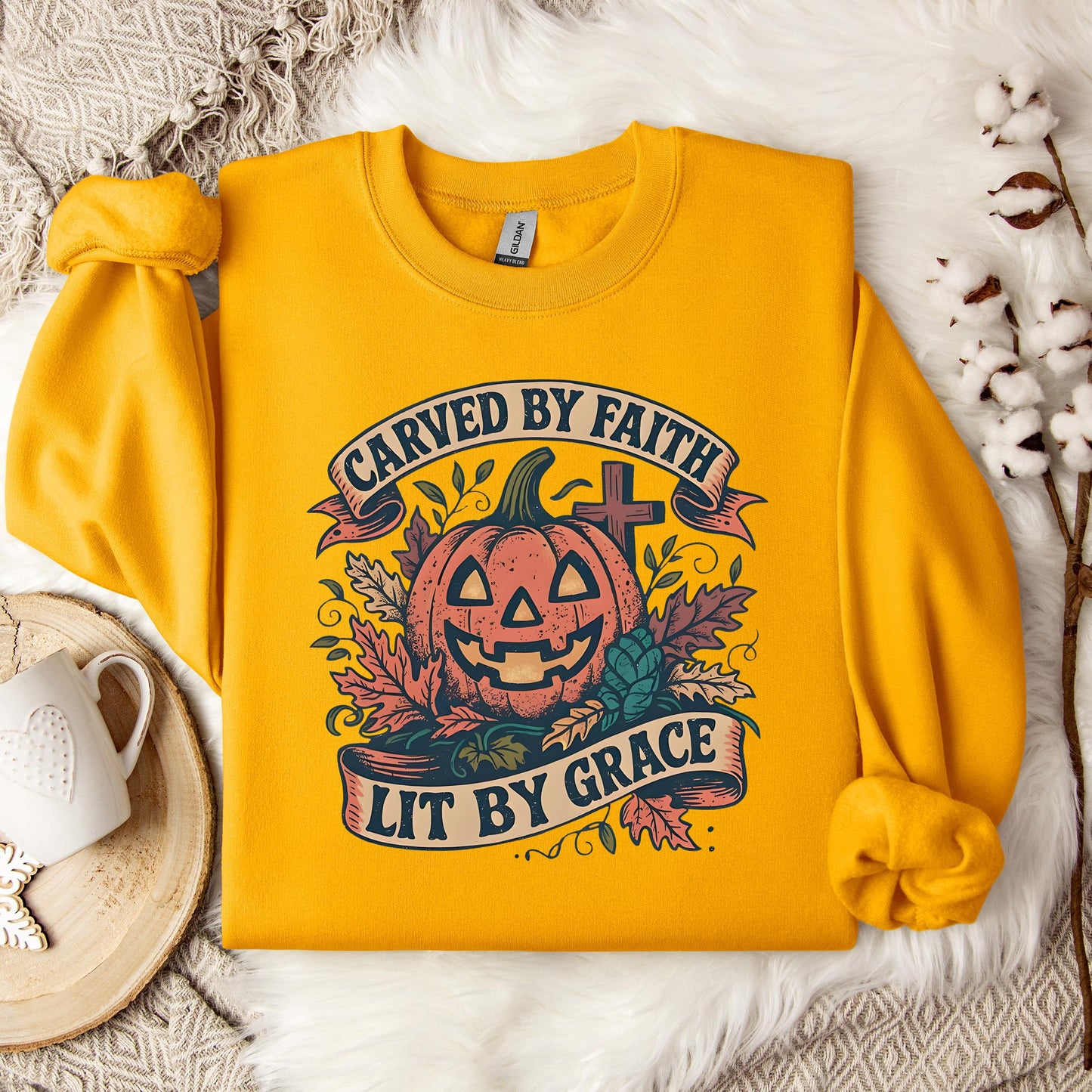 Carved By Faith Lit By Grace Sweatshirt