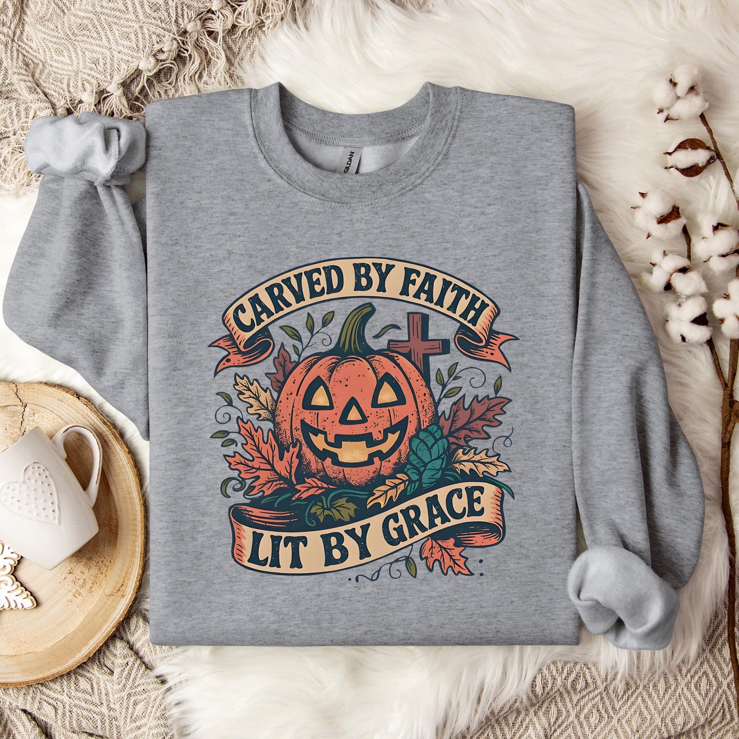 Carved By Faith Lit By Grace Sweatshirt