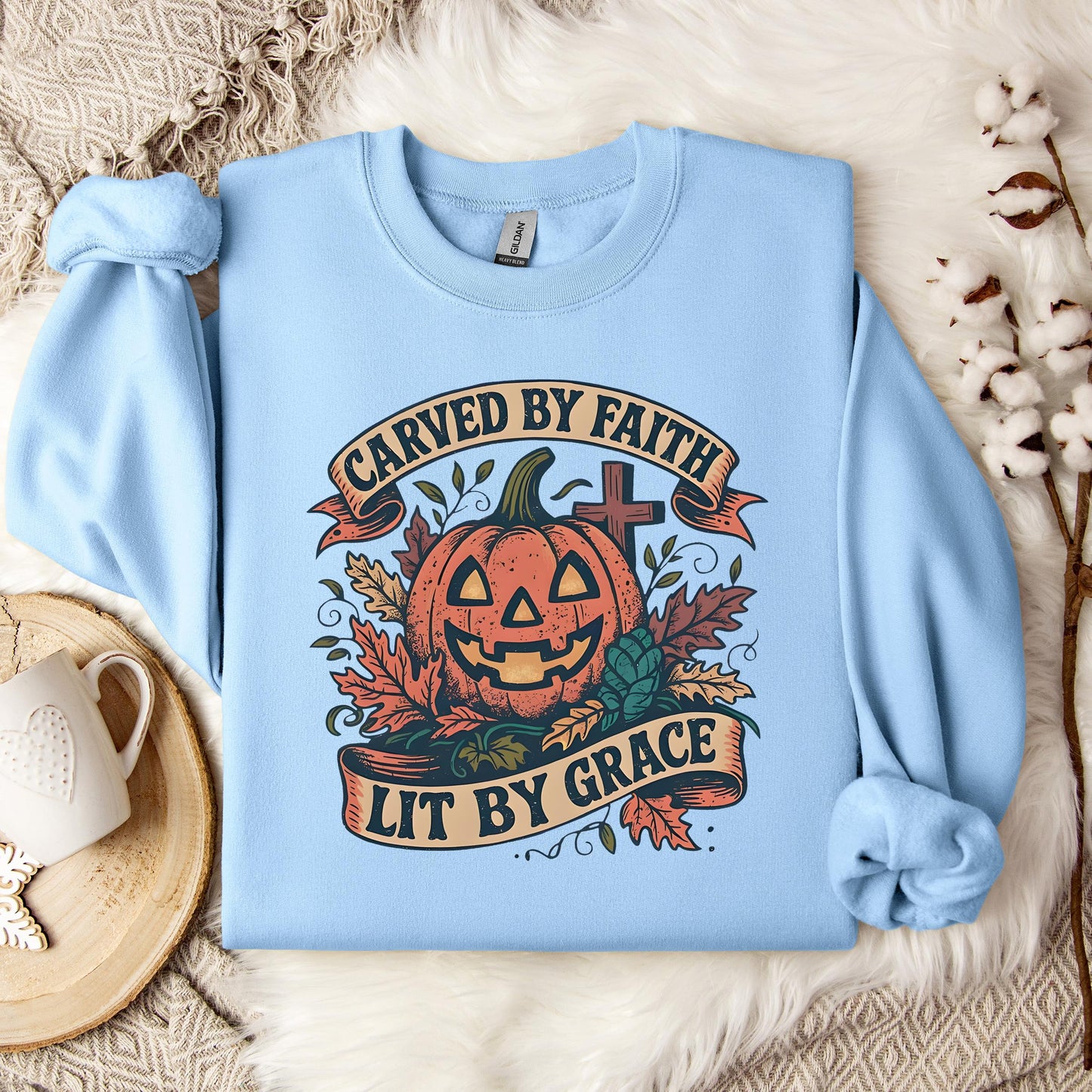 Carved By Faith Lit By Grace Sweatshirt
