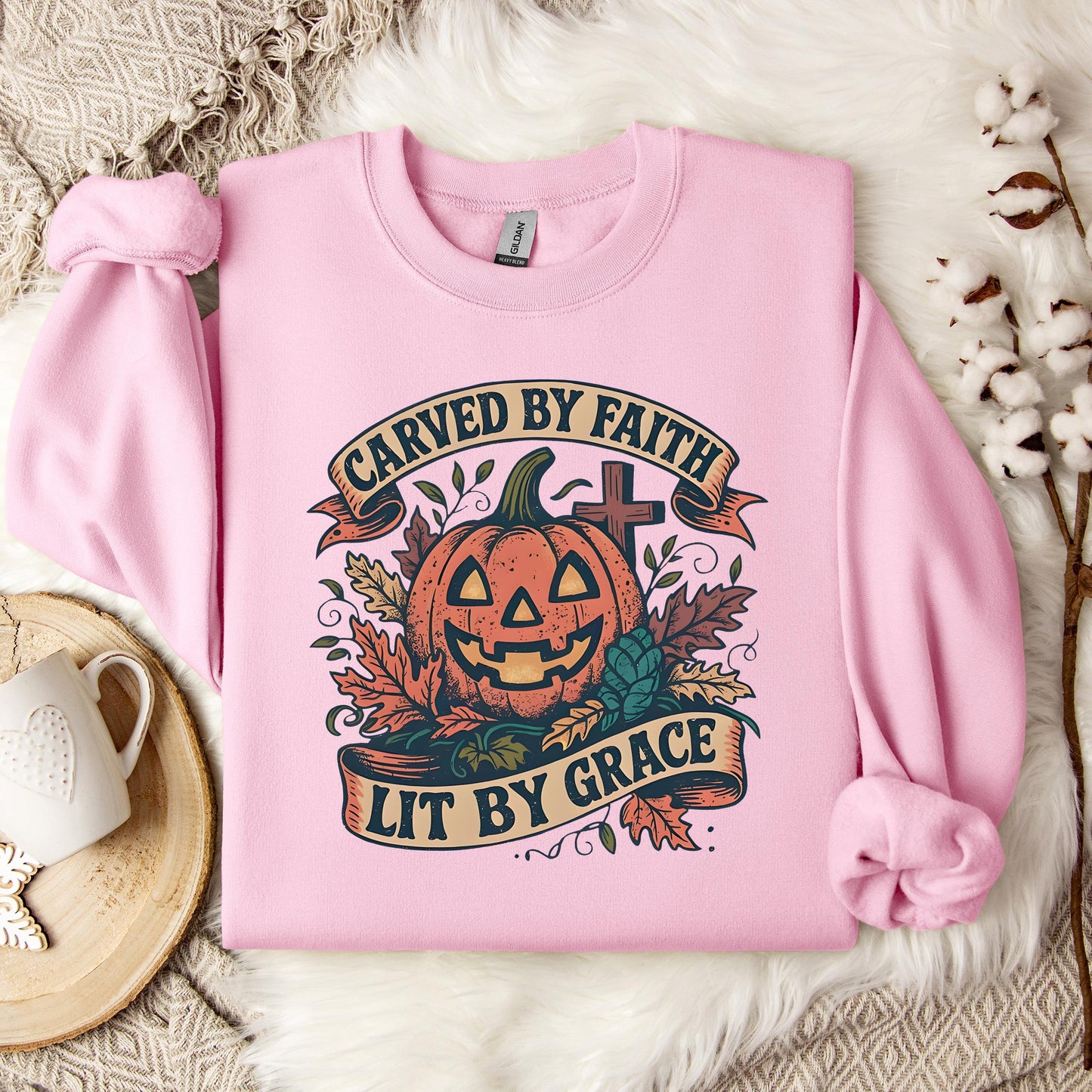 Carved By Faith Lit By Grace Sweatshirt