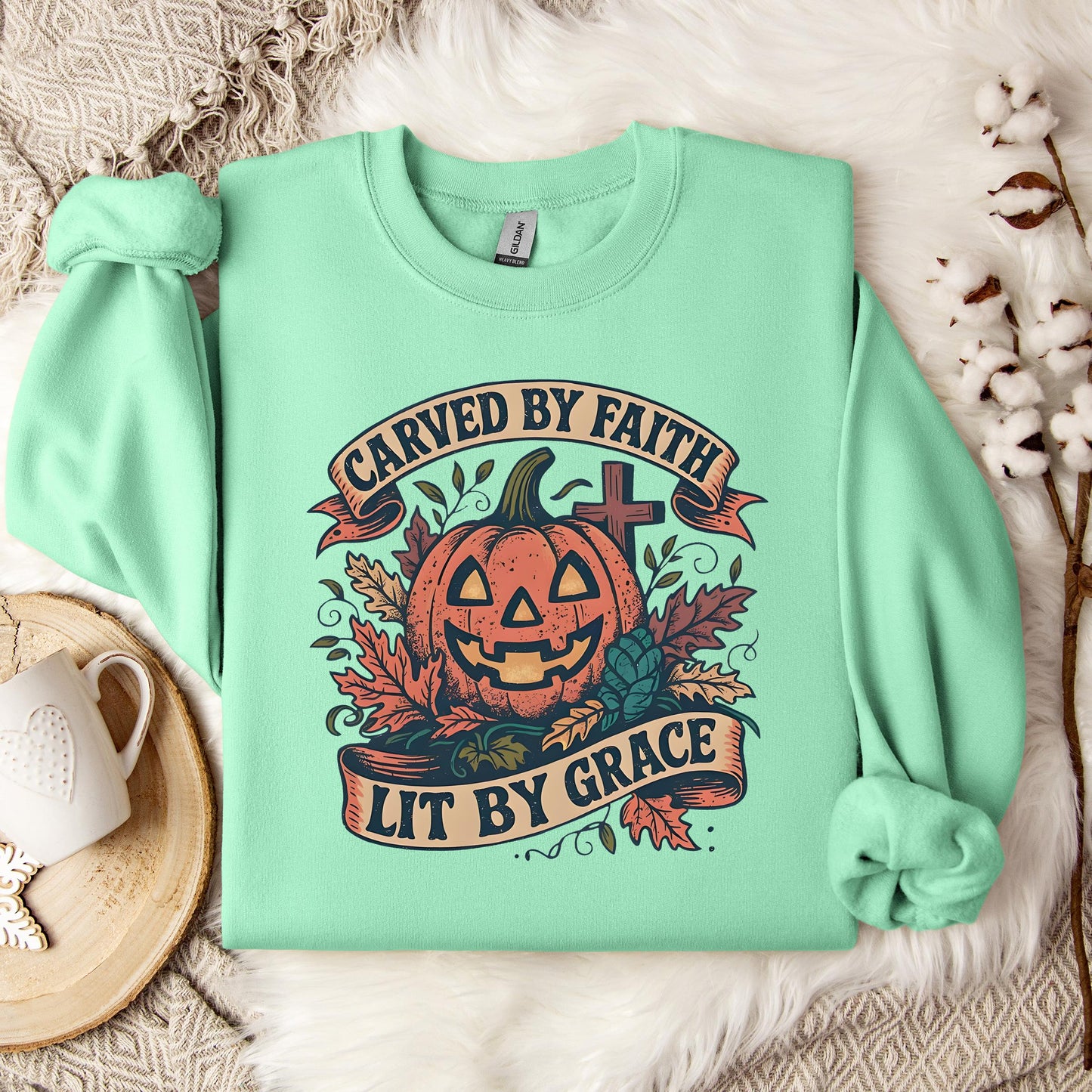 Carved By Faith Lit By Grace Sweatshirt