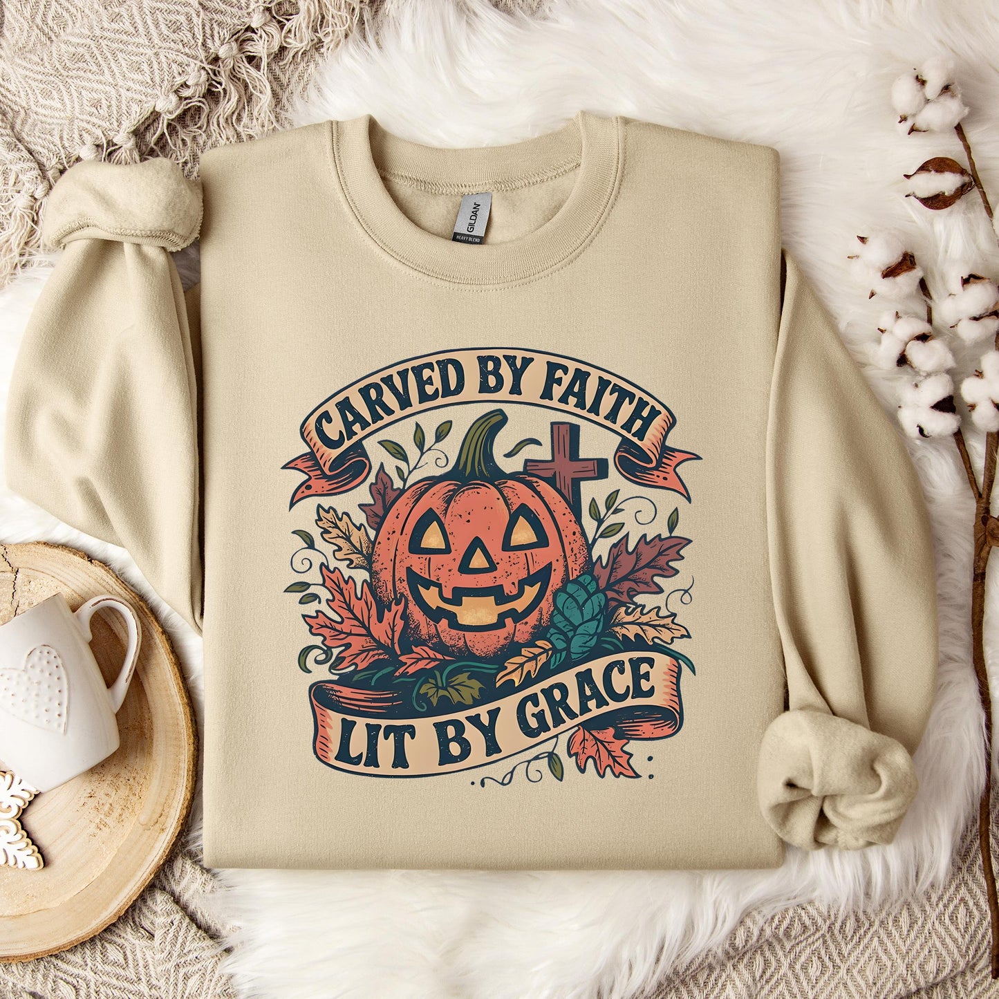 Carved By Faith Lit By Grace Sweatshirt
