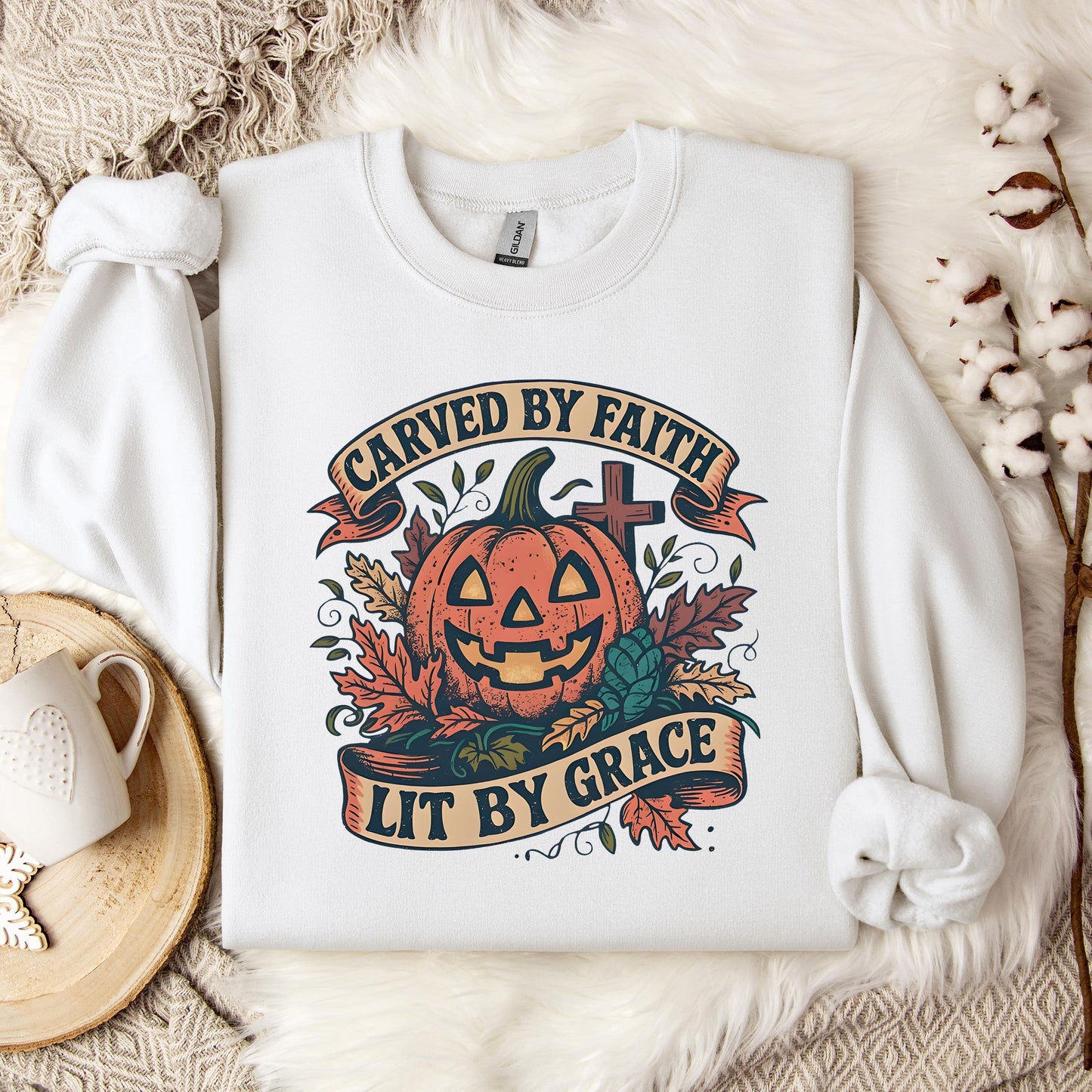 Carved By Faith Lit By Grace Sweatshirt