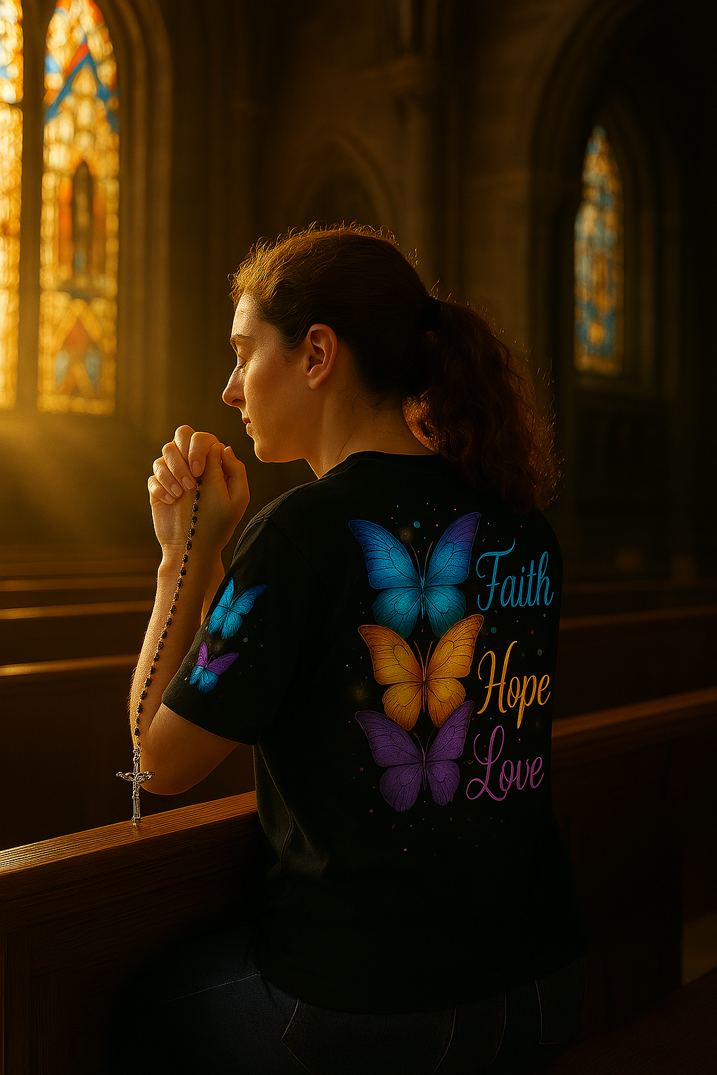Faith Hope Love Butterflies T-Shirt