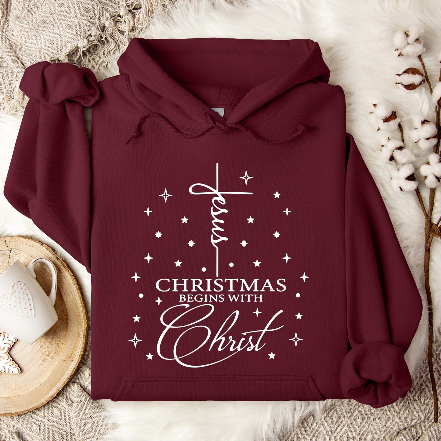 Christmas Begins With Christ 01 Hoodie