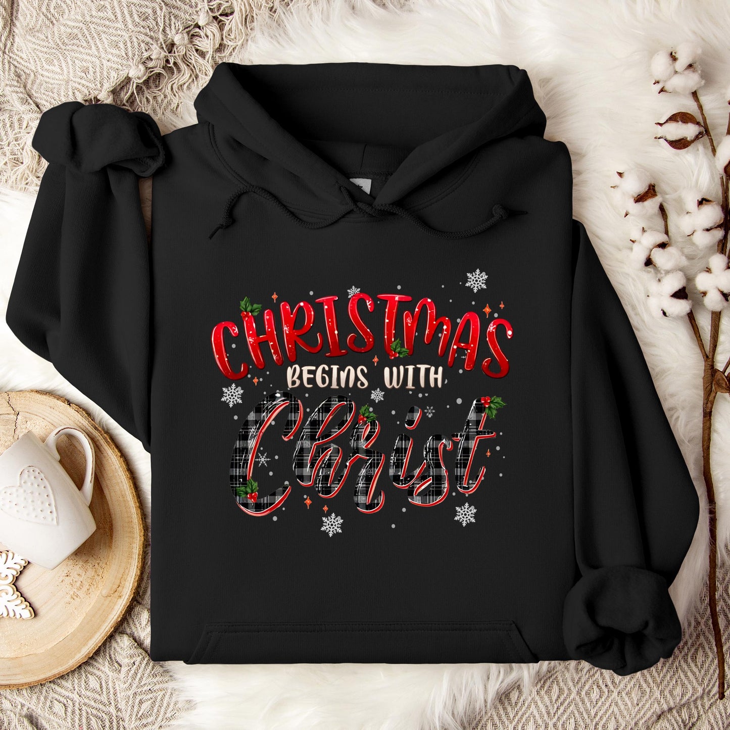 Christmas Begins With Christ 02 Hoodie