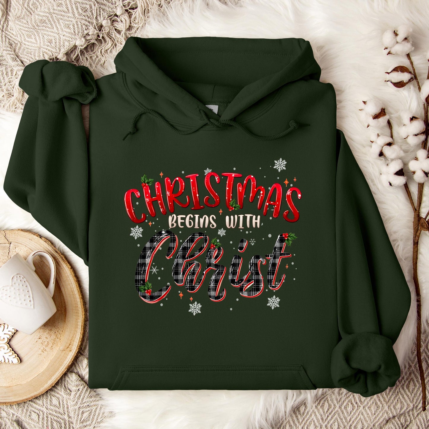 Christmas Begins With Christ 02 Hoodie