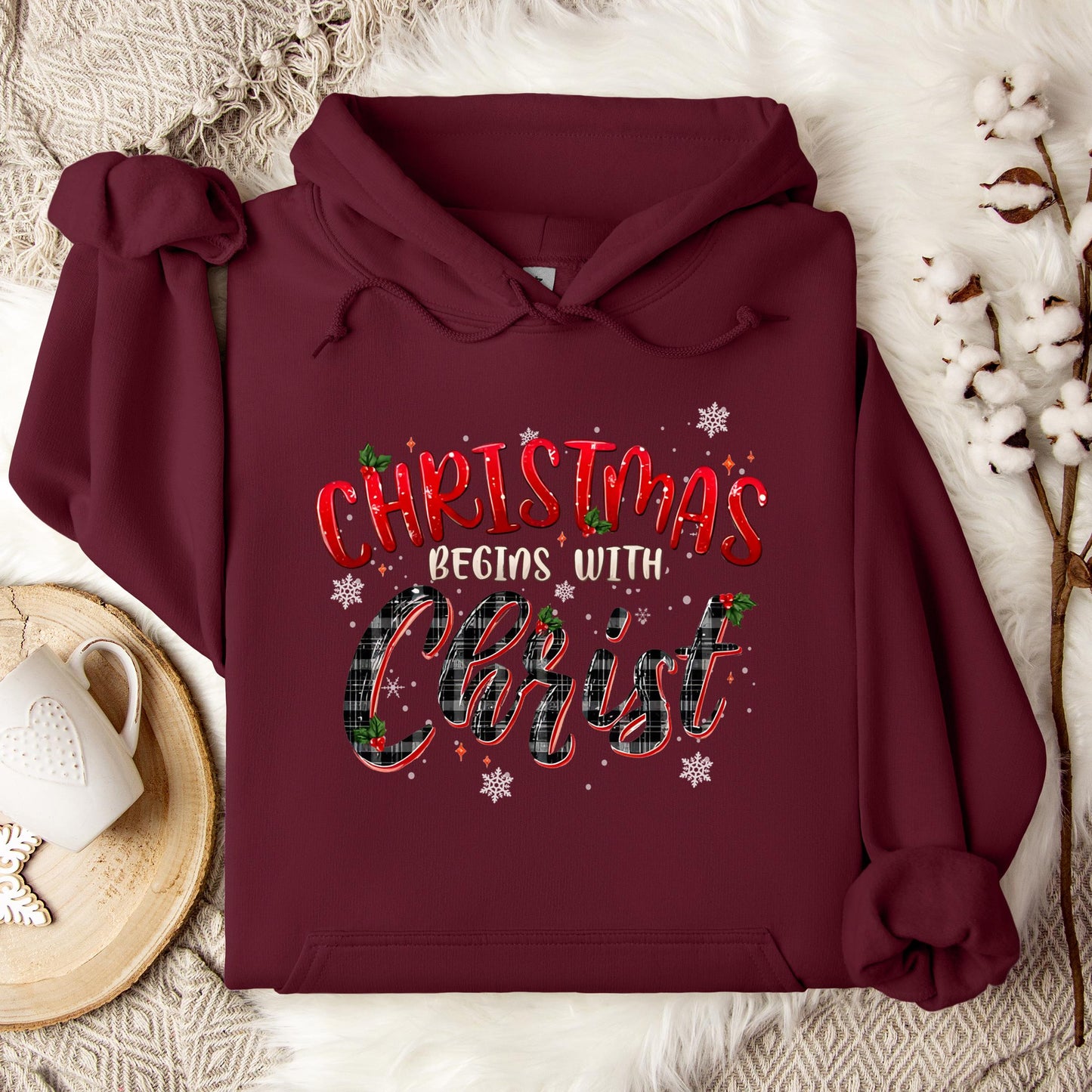 Christmas Begins With Christ 02 Hoodie