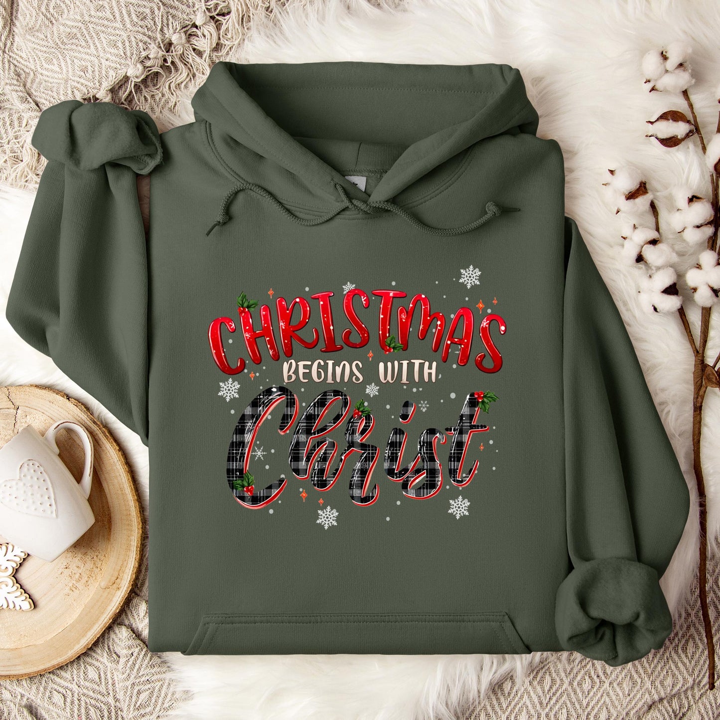 Christmas Begins With Christ 02 Hoodie