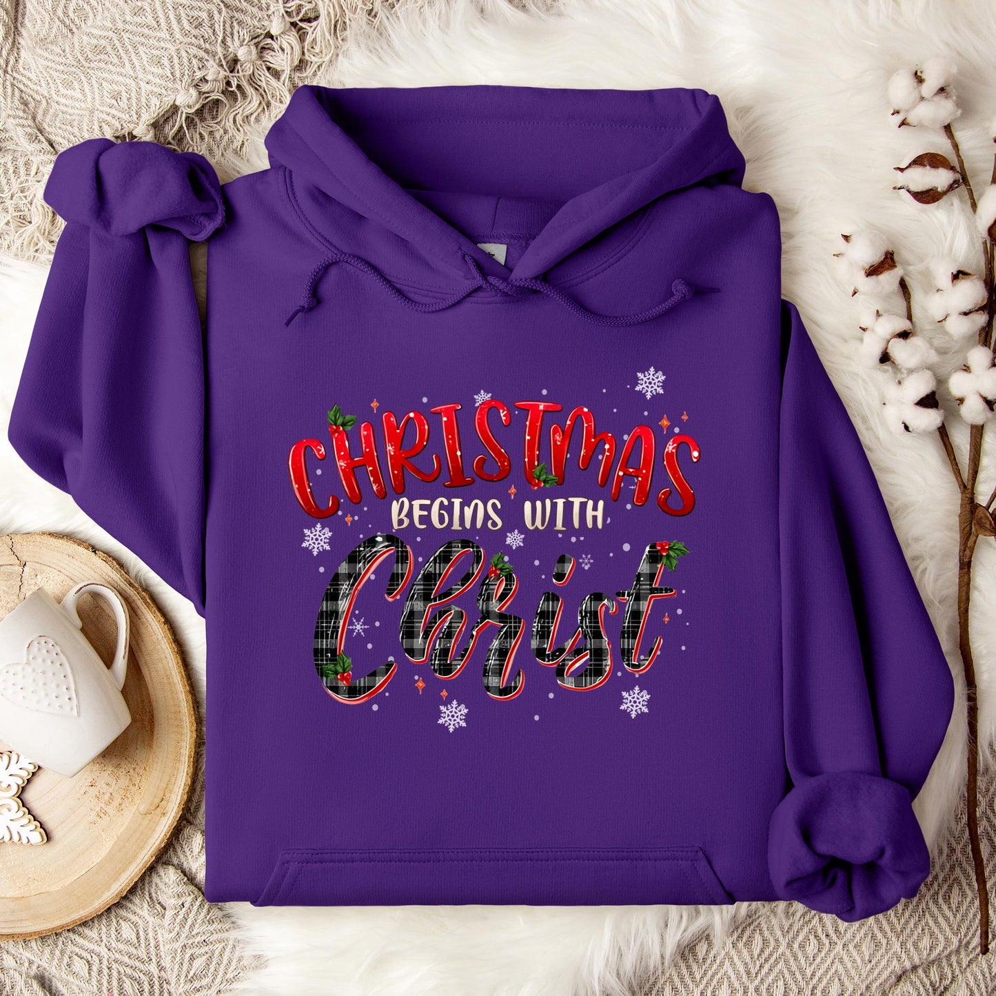 Christmas Begins With Christ 02 Hoodie