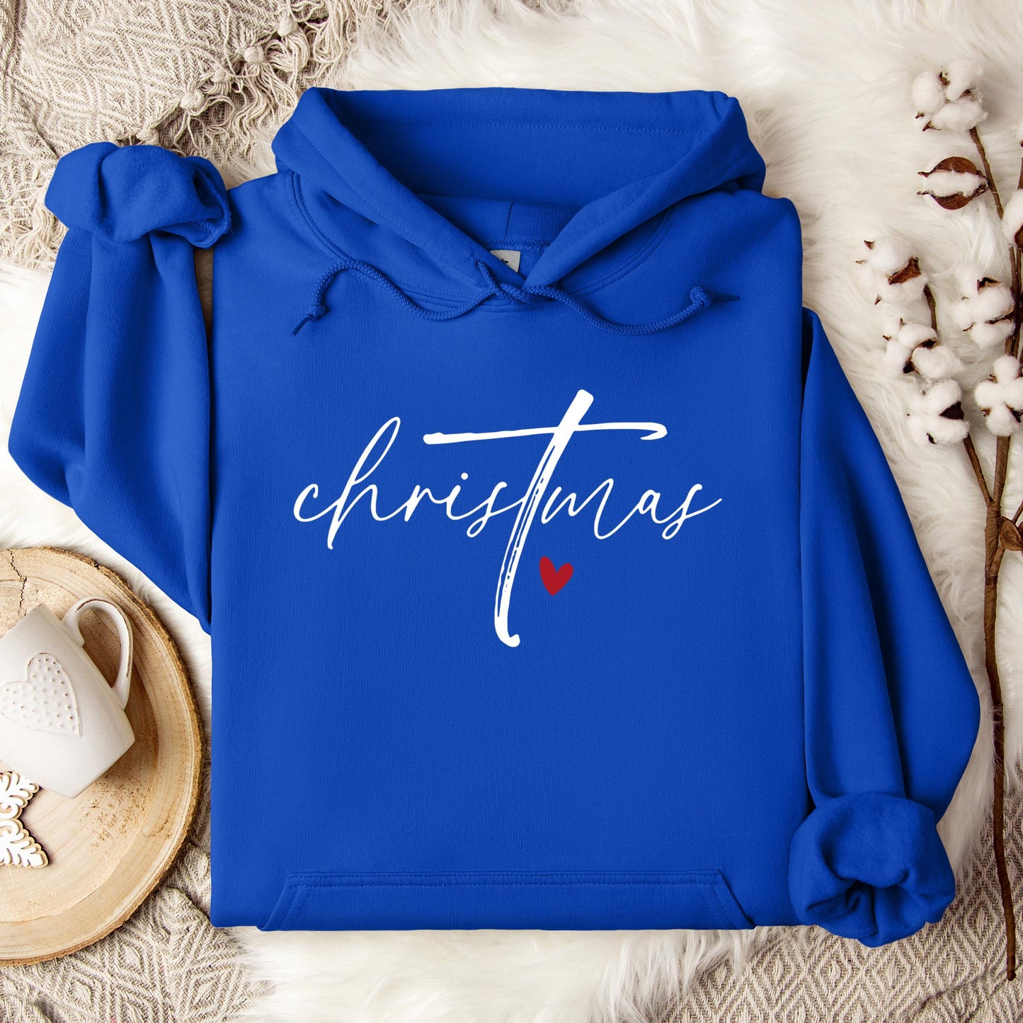 Christmas Cross Heart Hoodie