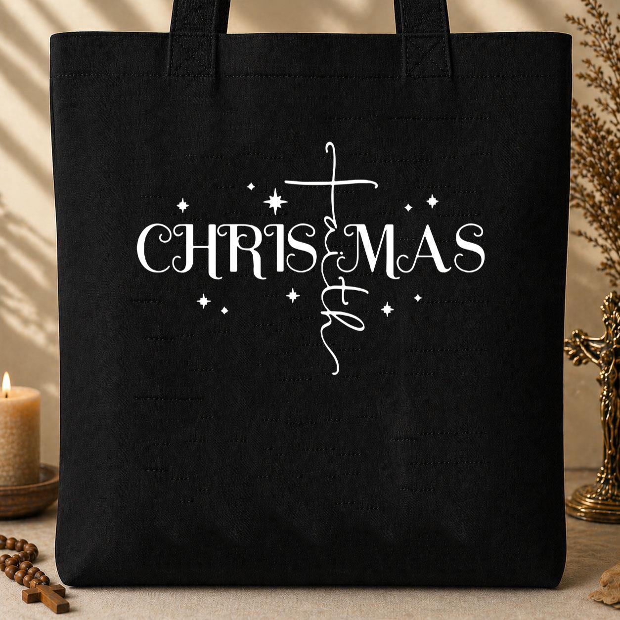 Christmas Faith Cross 01 Tote Bag