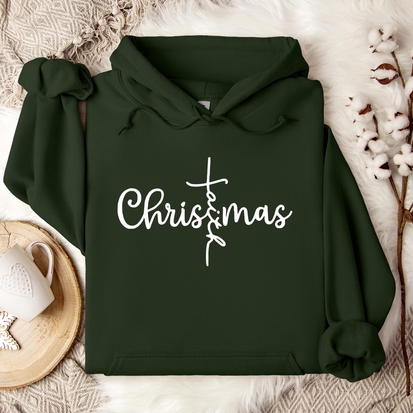 Christmas Faith Cross Hoodie