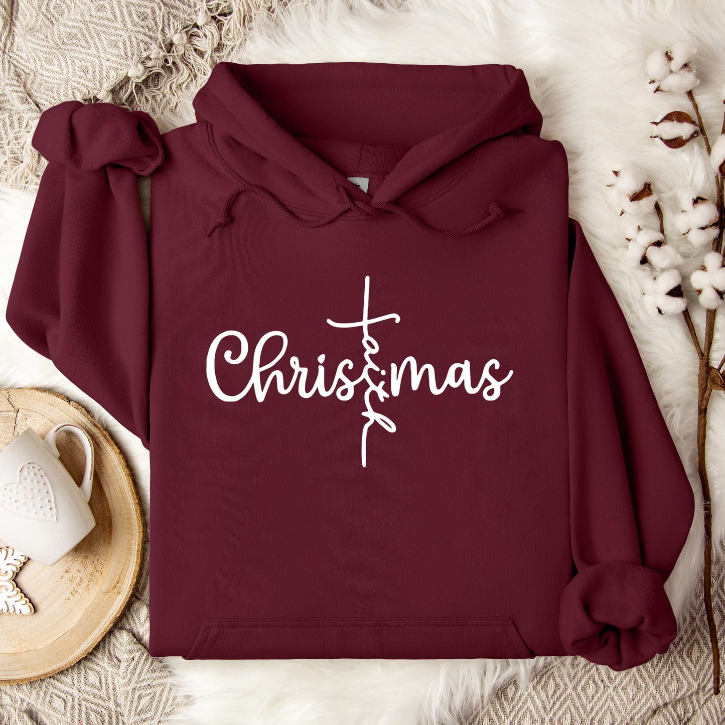 Christmas Faith Cross Hoodie