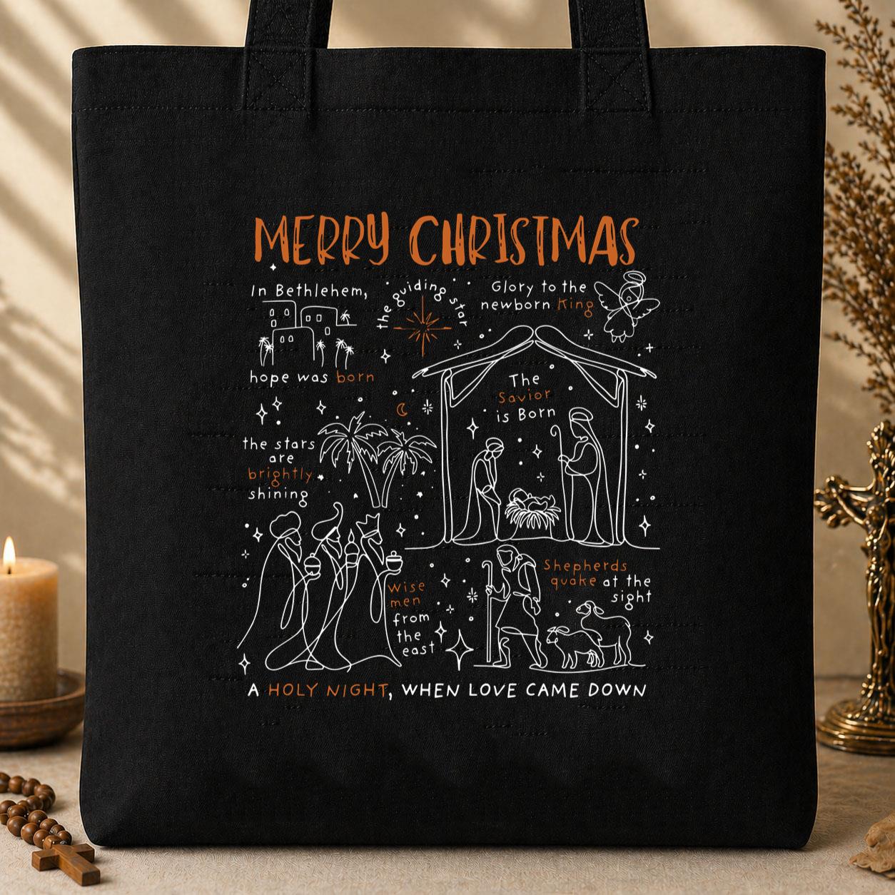 Christmas Nativity Scene Tote Bag