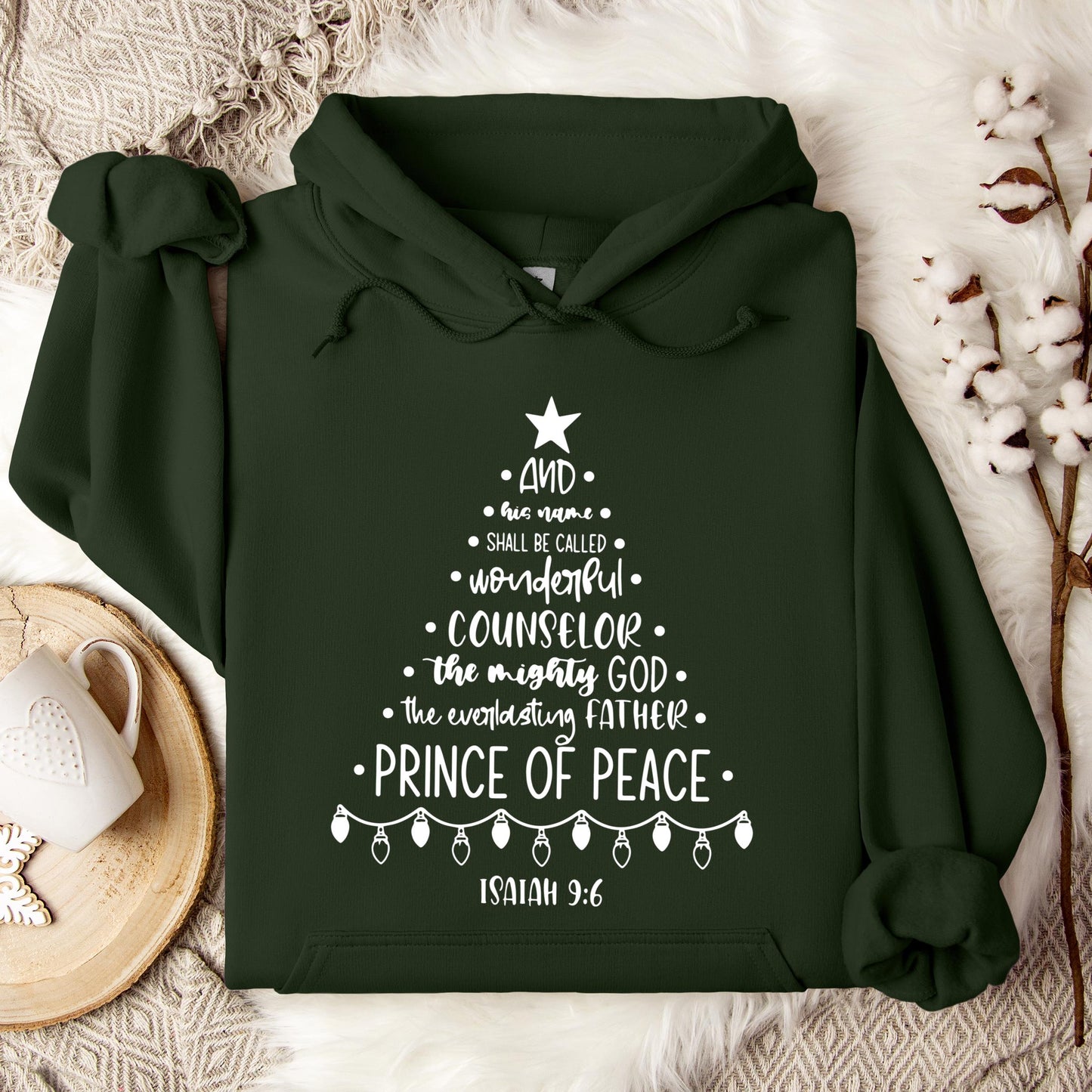 Christmas Nativity Tree Isaiah 9.6 Hoodie