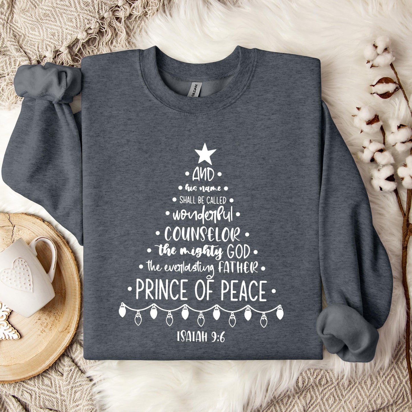 Christmas Nativity Tree Isaiah 9.6 Sweatshirt