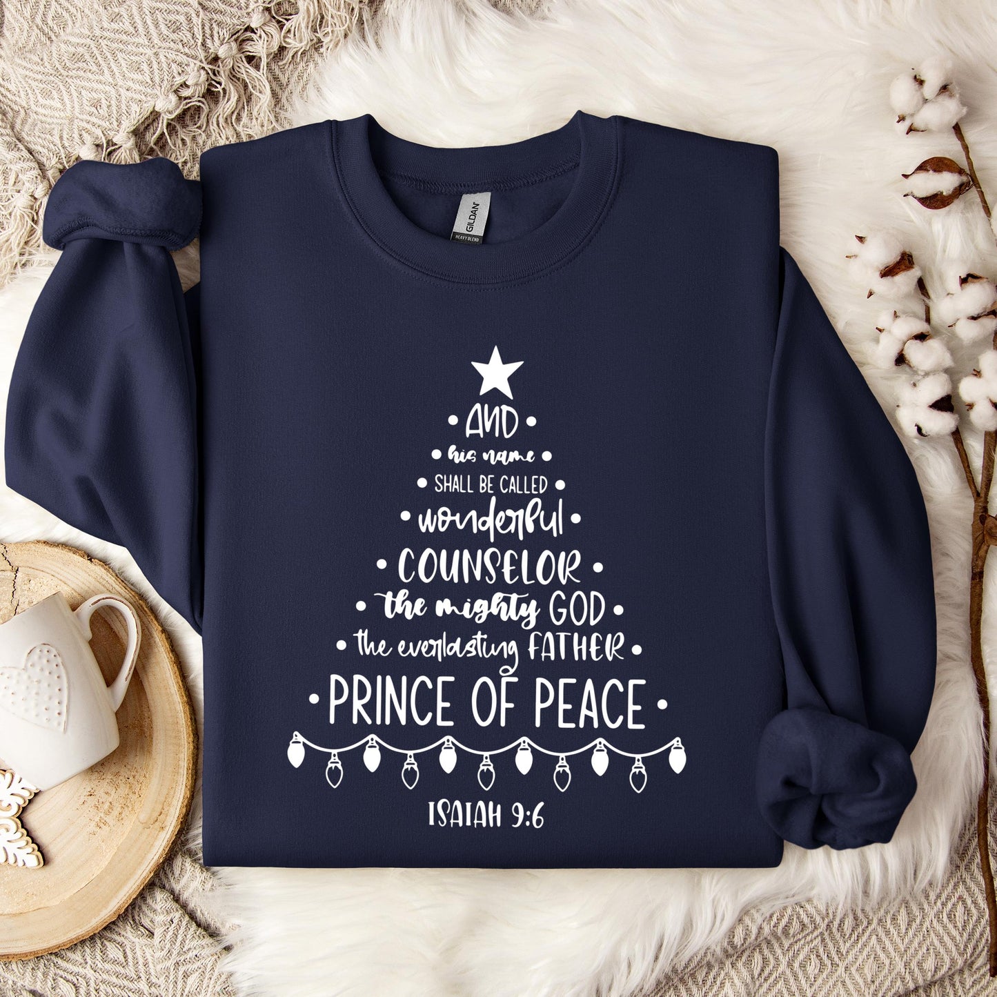 Christmas Nativity Tree Isaiah 9.6 Sweatshirt