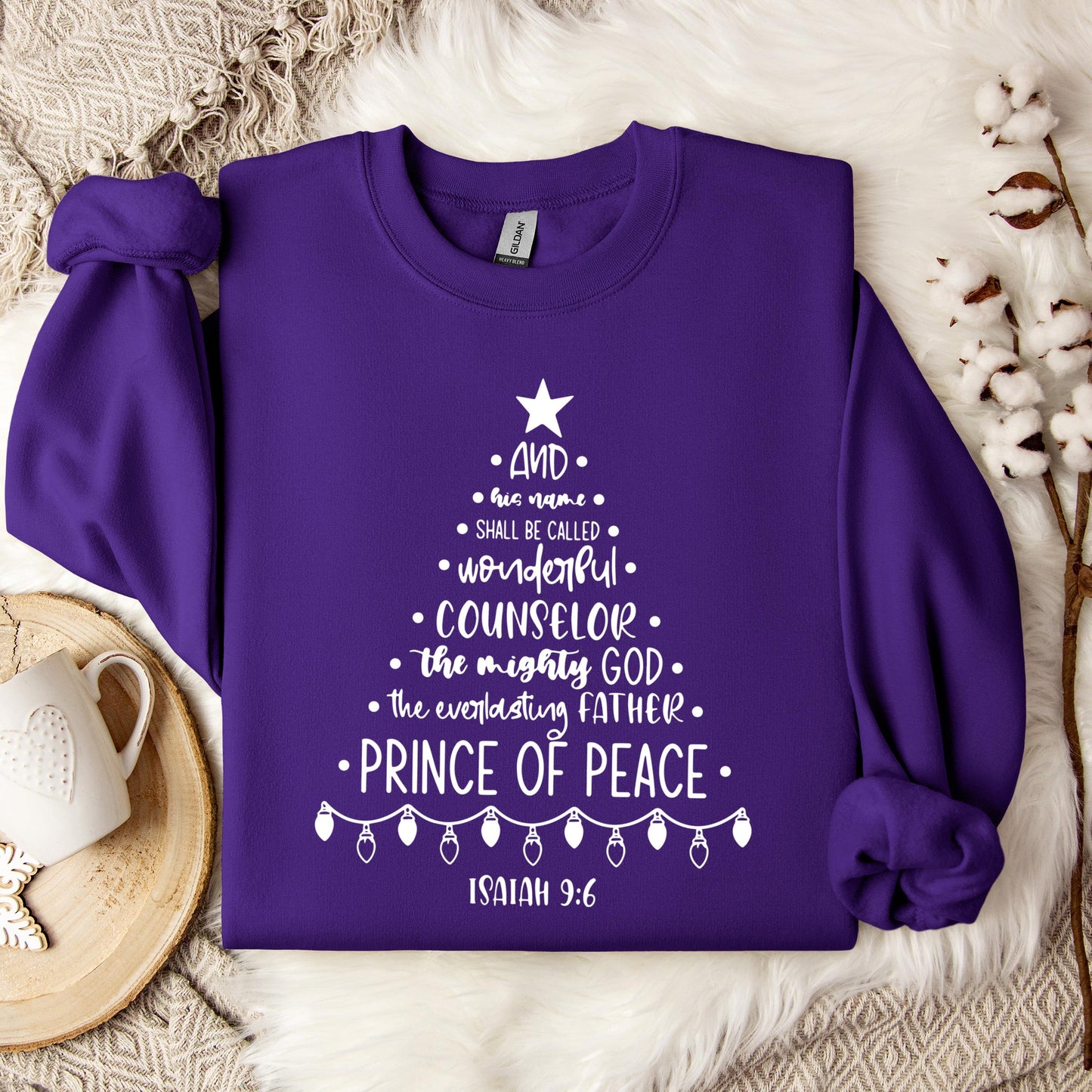 Christmas Nativity Tree Isaiah 9.6 Sweatshirt